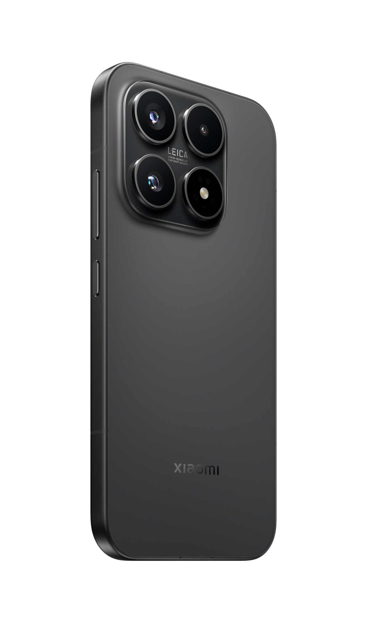 Ciemny smartfon z poczwórnym aparatem i oznaczeniem Leica.