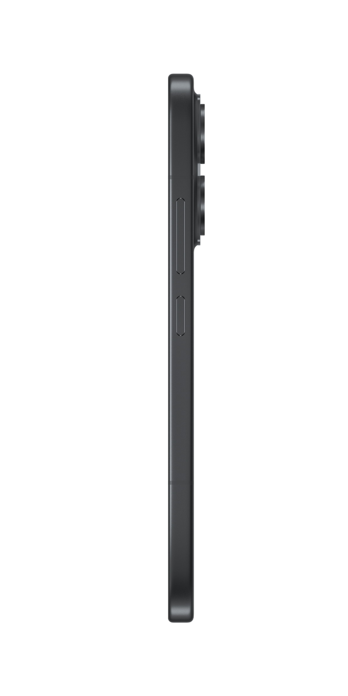 Ciemnoszare smartfon w profilu z aparatami z tyłu.