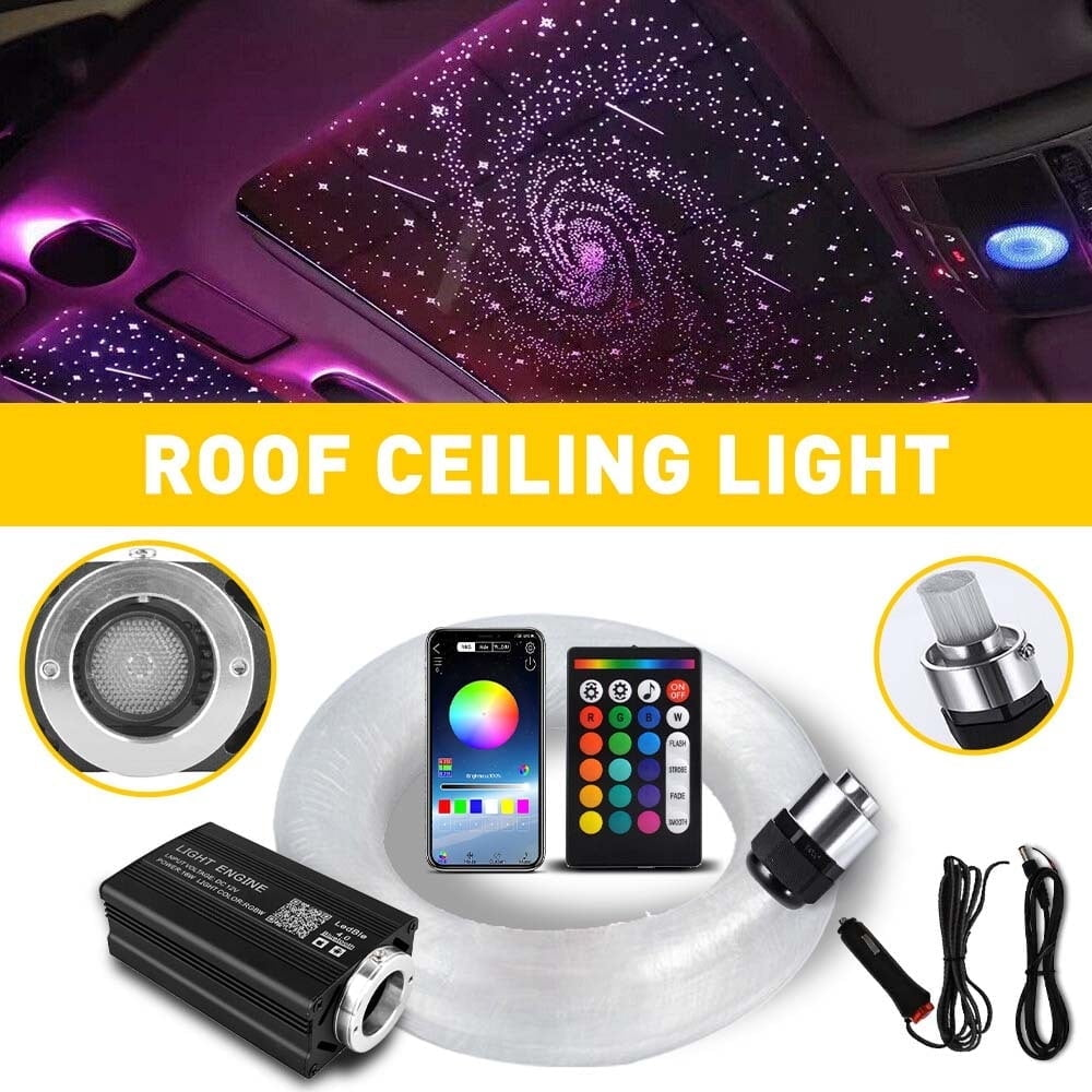 Autodachhimmel mit Sternenlicht und Zubehör: Lichtmotor, Fernbedienung, App.