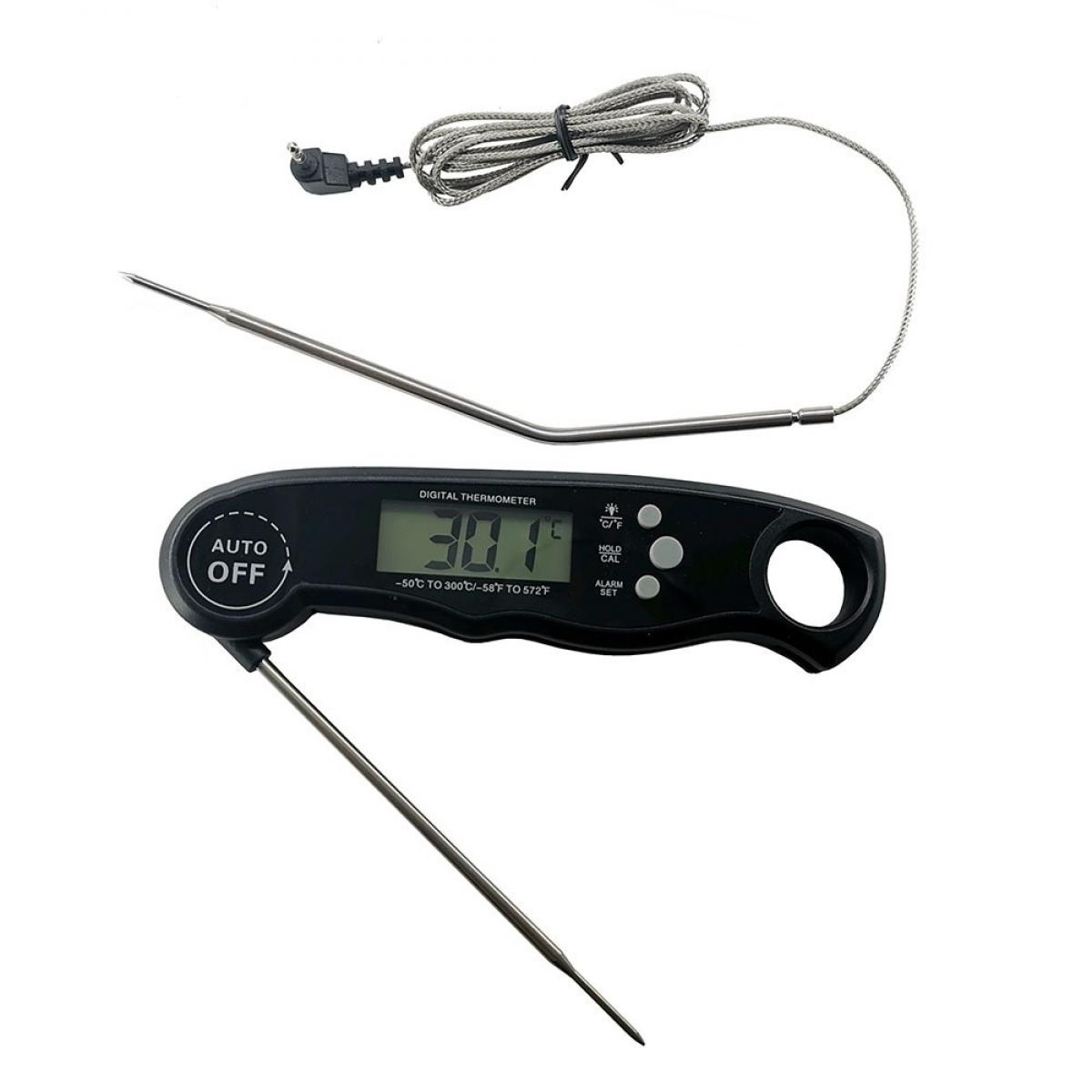 Ein schwarzes Digitalthermometer mit LCD-Display, das 30.1°F anzeigt.