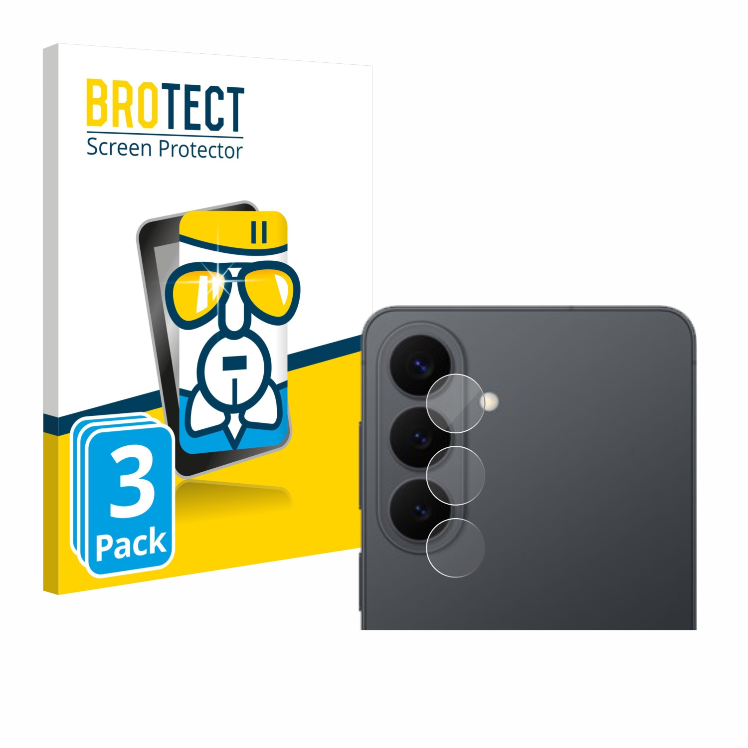 Packung mit 3 Displayschutzfolien für Handy-Kameras.