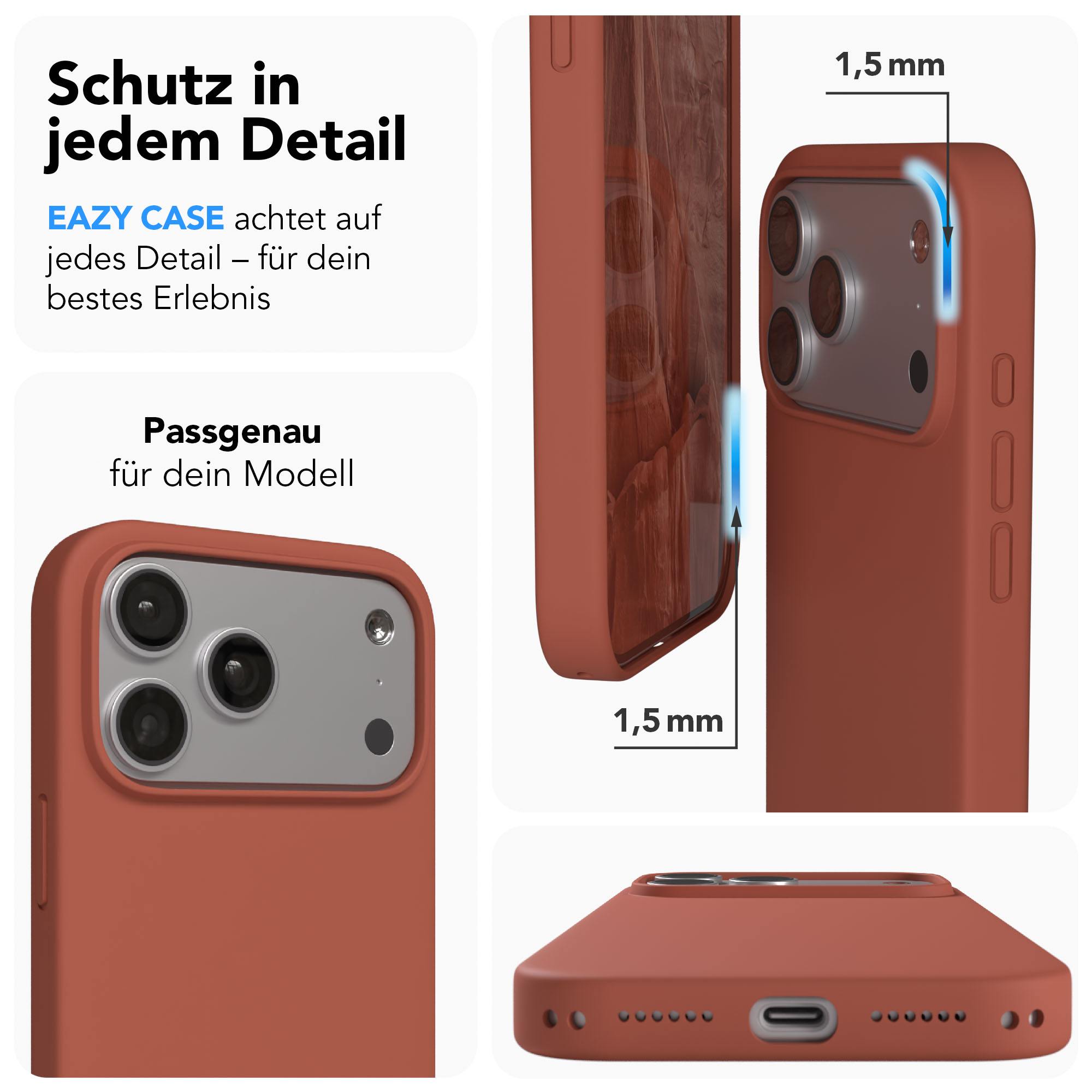 Rote Handyhülle mit präziser Passform für ein iPhone.