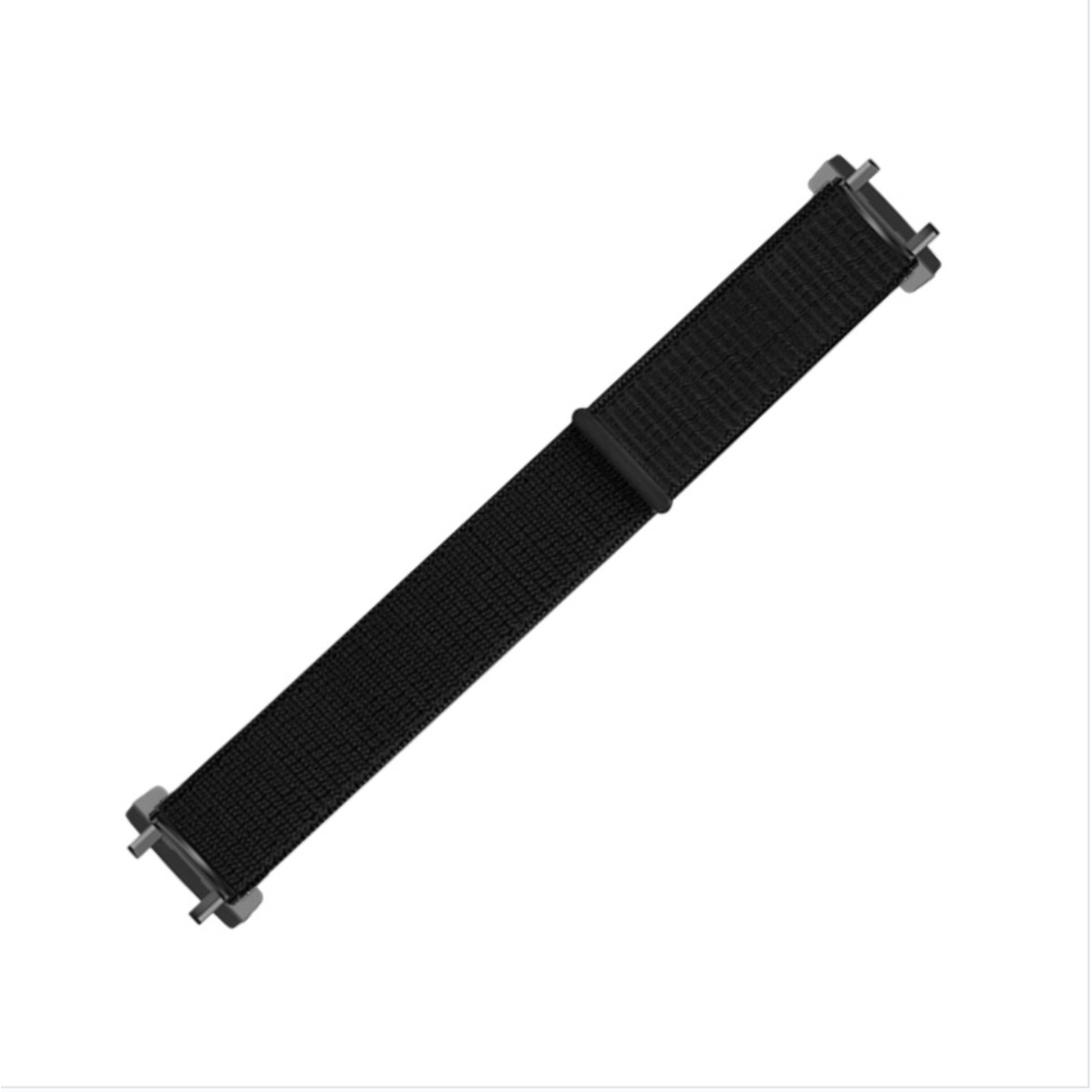 Schwarzes Armband mit silbernen Anstößen und schwarzem Klettverschluss.