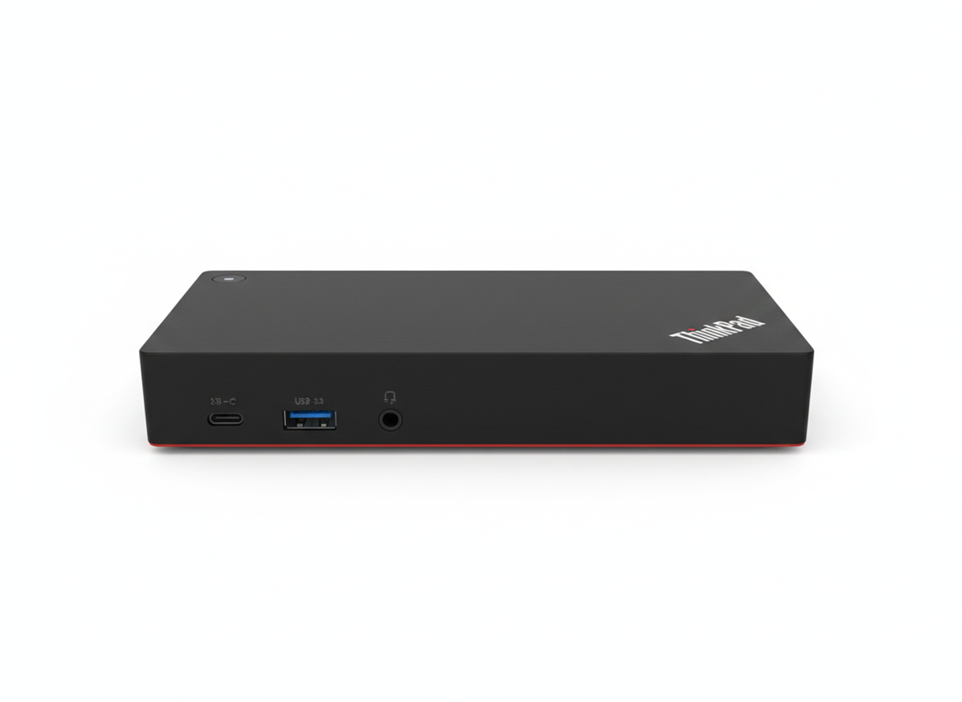 Schwarzes ThinkPad-Gerät mit USB-C, USB 3.0 und Kopfhöreranschluss.