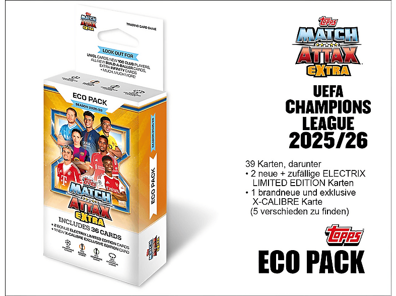 TOPPS 2025-26 Match Attax Extra ChampionLeague ECO Pack Sammelkarten ...