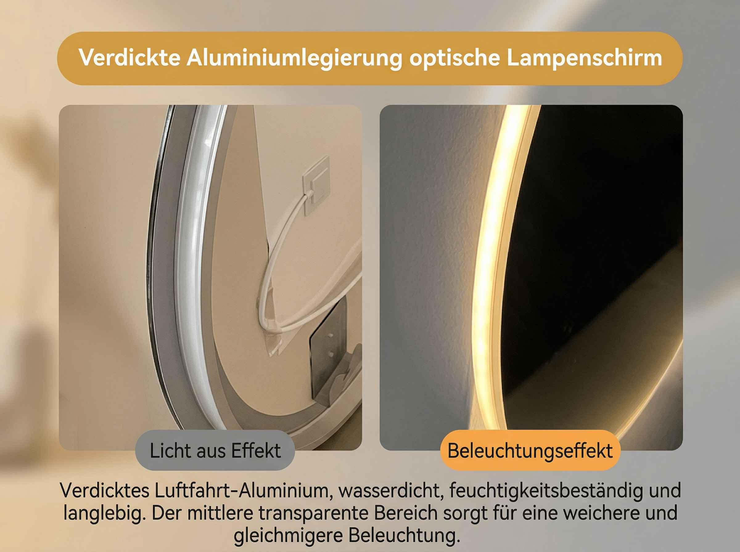 Verdickte Aluminiumlegierung, Licht aus und an. Wasserdicht und langlebig.