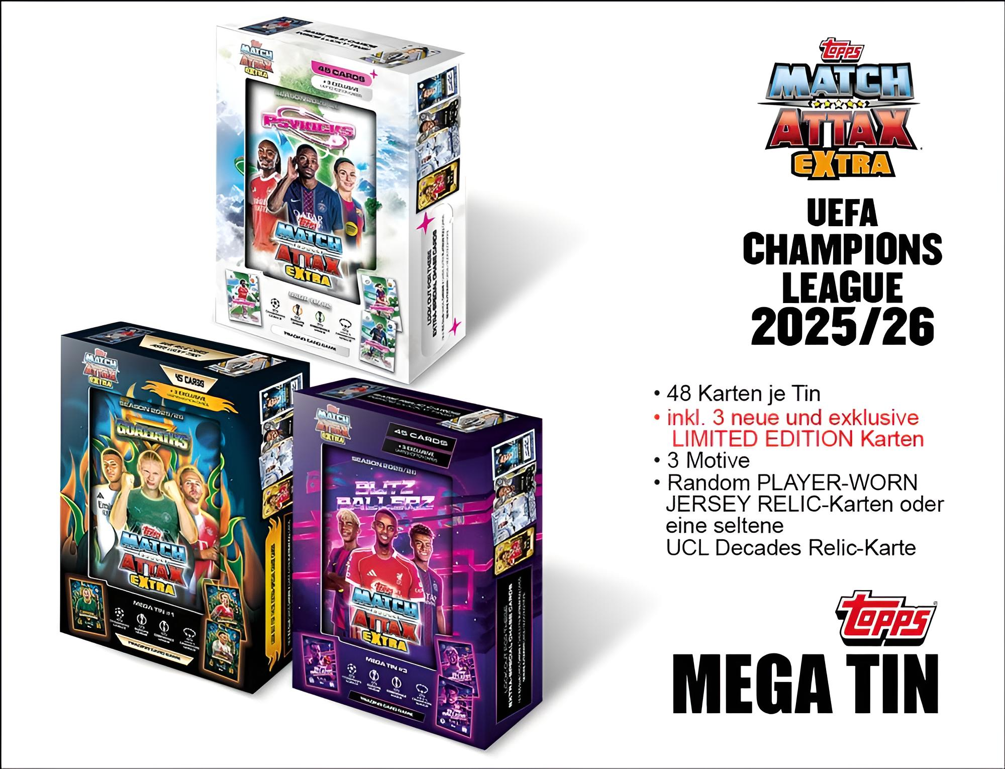 Match Attax Extra UEFA Champions League 2025/26 Sammelkarten-Tins.