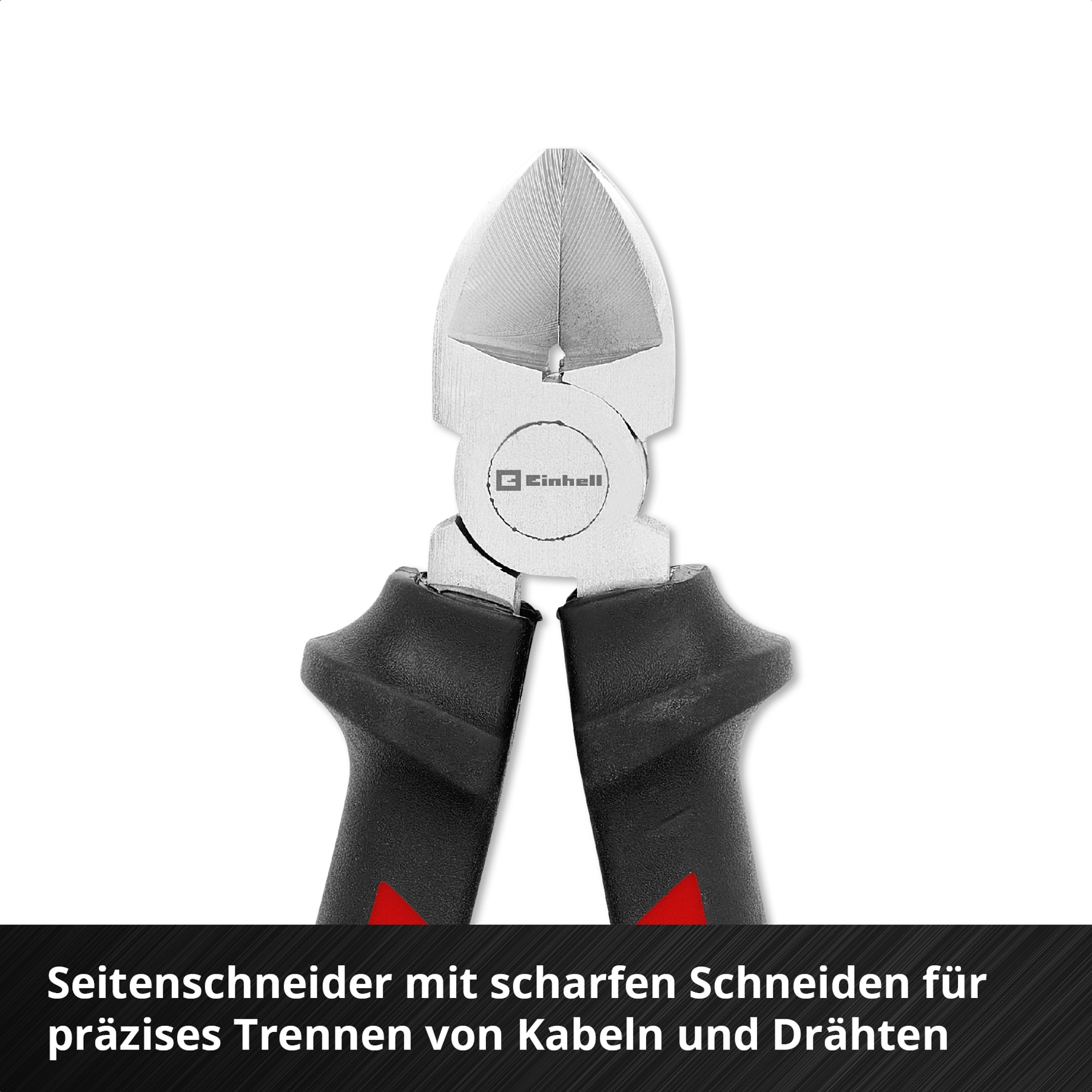 Eine Einhell Seitenschneider mit schwarzen Griffen und rotem Akzent.
