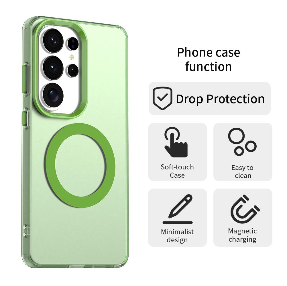 Funda verde para teléfono con anillo magnético. Características: Protección contra caídas.
