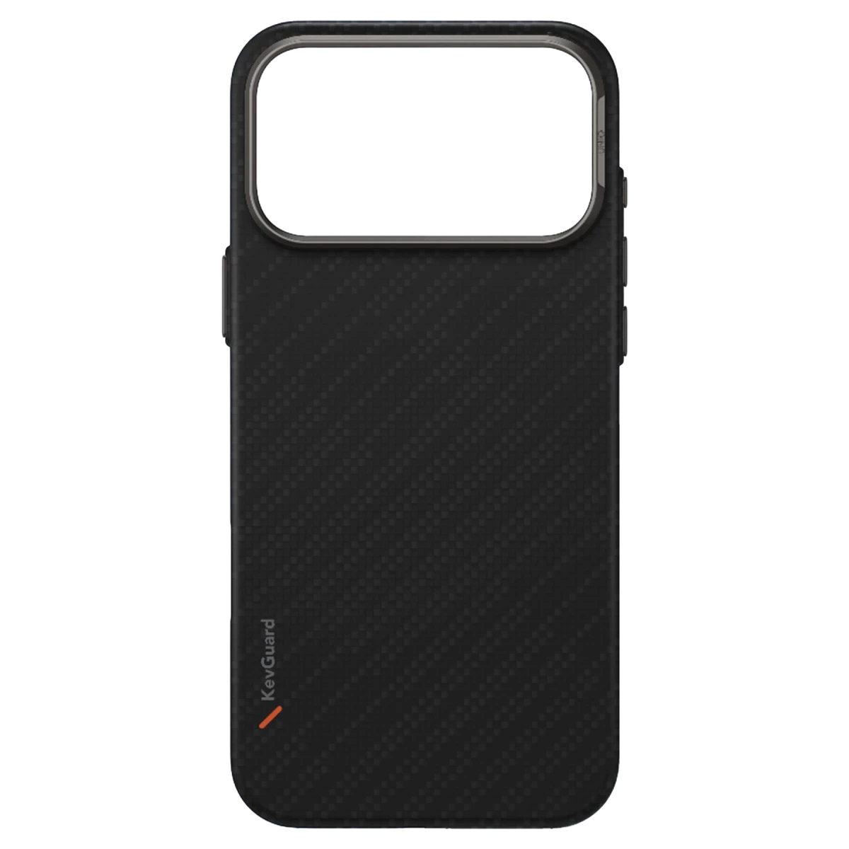 Karbon fiber desenli, kamera oyuklu siyah telefon kılıfı.