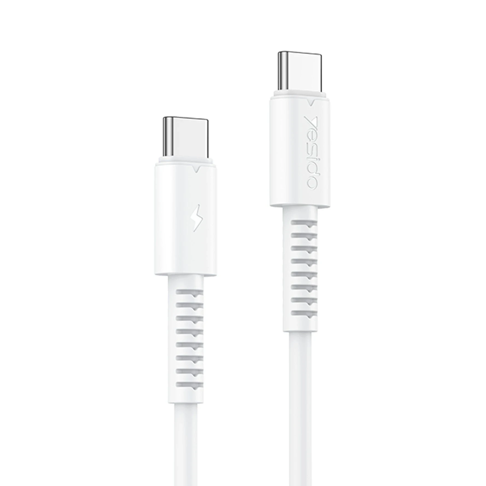YESIDO CA154 Type-C to Type-C 60W PD 1M Hızlı Şarj Kablosu Beyaz