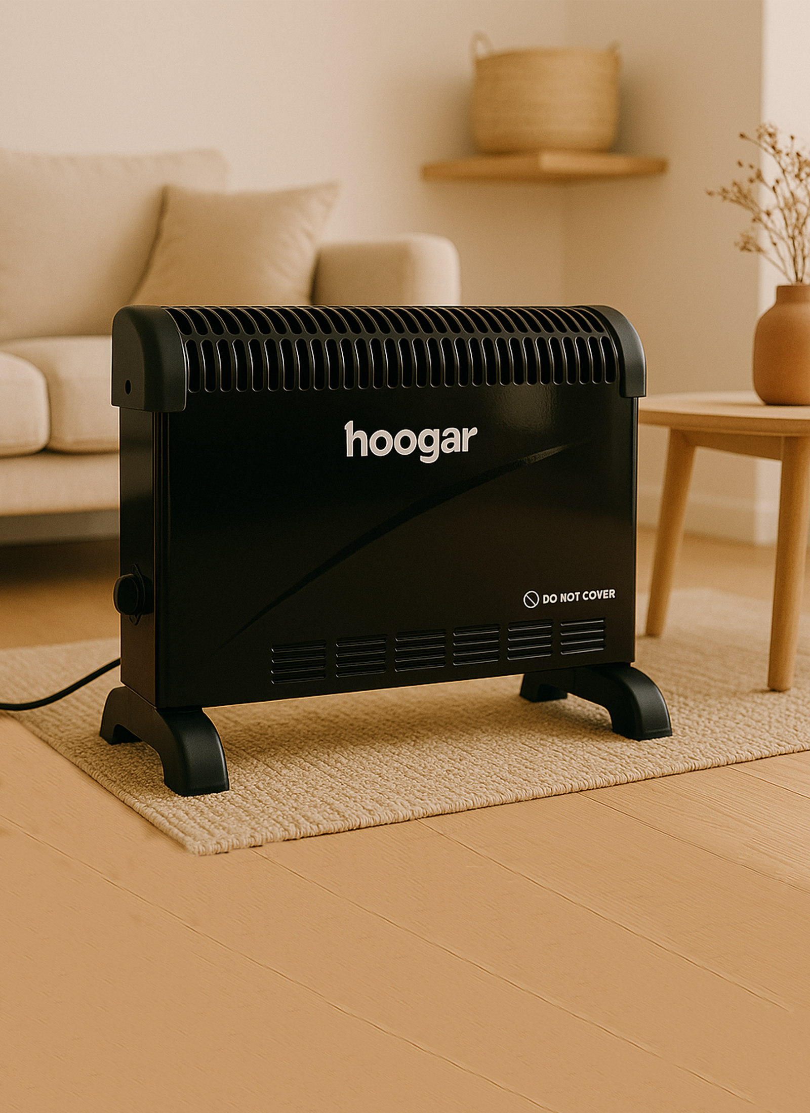 HOOGAR CH-2000 Homojen Teknoloji Yeni Nesil Fanlı Düşük Tüketim 2000 W Konvektör Isıtıcı Siyah