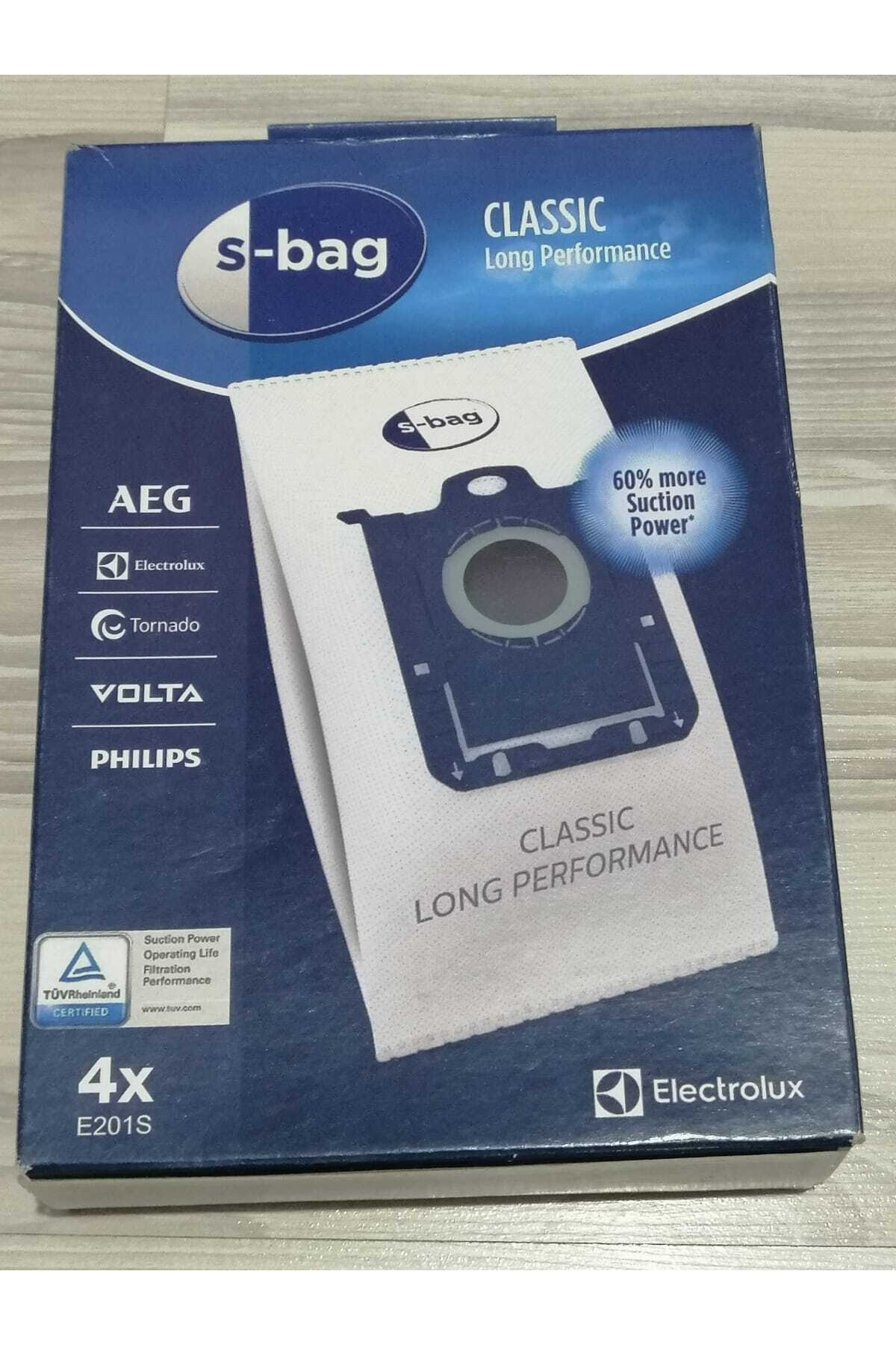 4 adet S-bag Classic Long Performance elektrikli süpürge torbası kutusu.