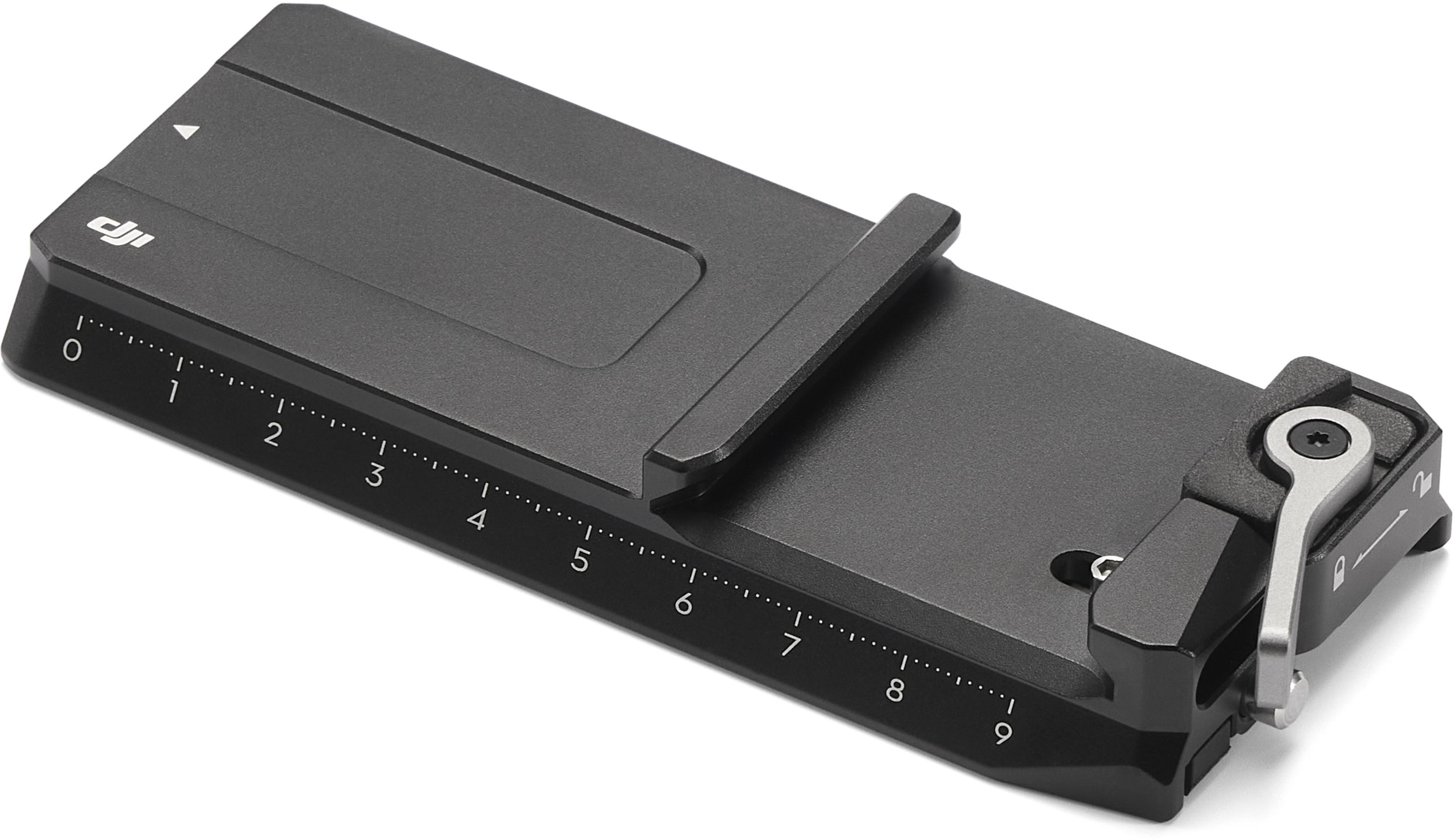 Placa gris de liberación rápida DJI para cámara con escala de 0 a 9.