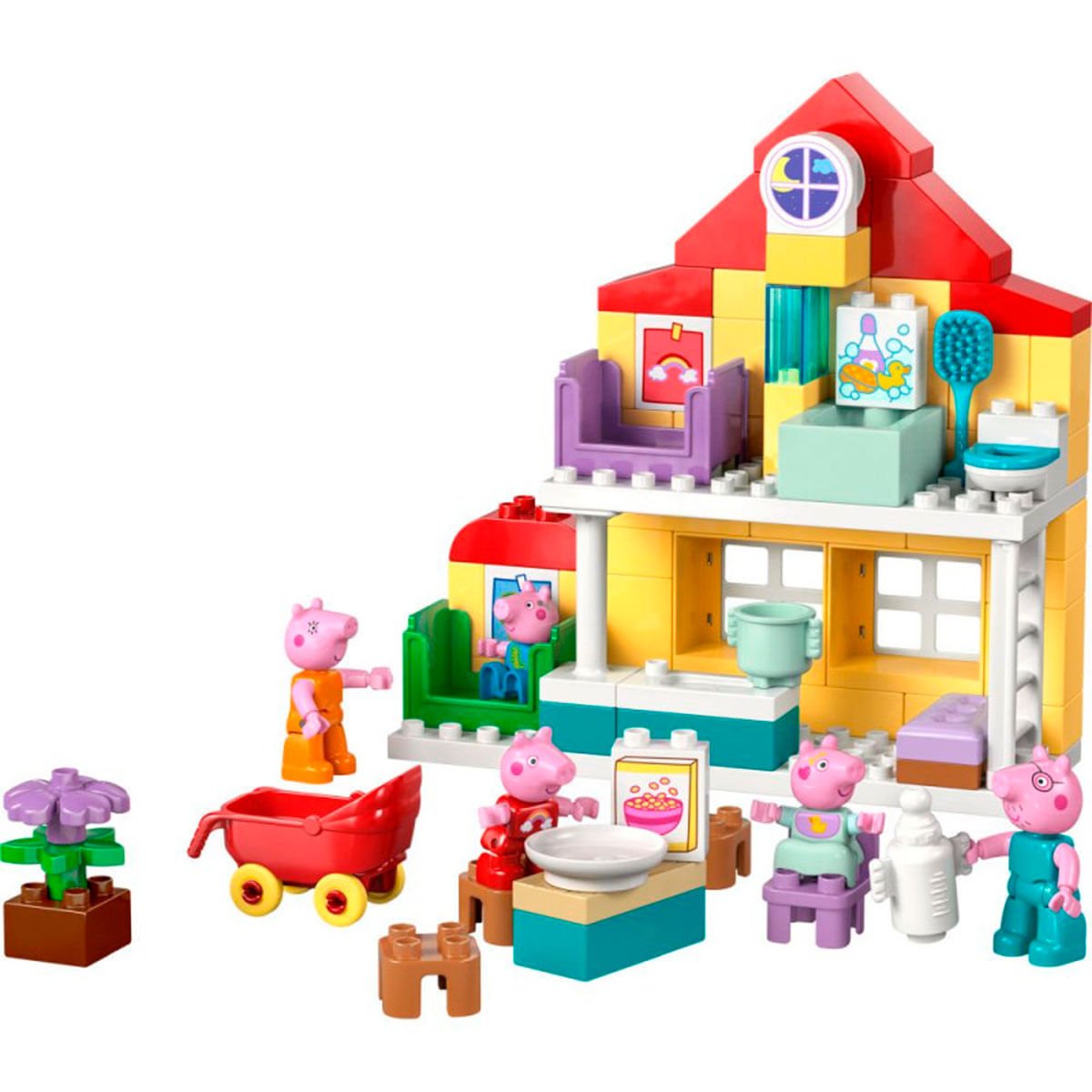 Zabawka dom Peppa Pig z figurkami i akcesoriami.