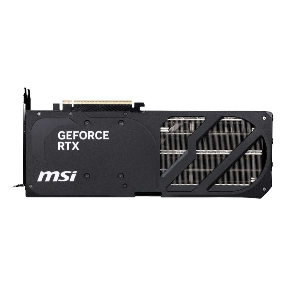 Czarna karta graficzna MSI GeForce RTX z wentylatorami i radiatorami.
