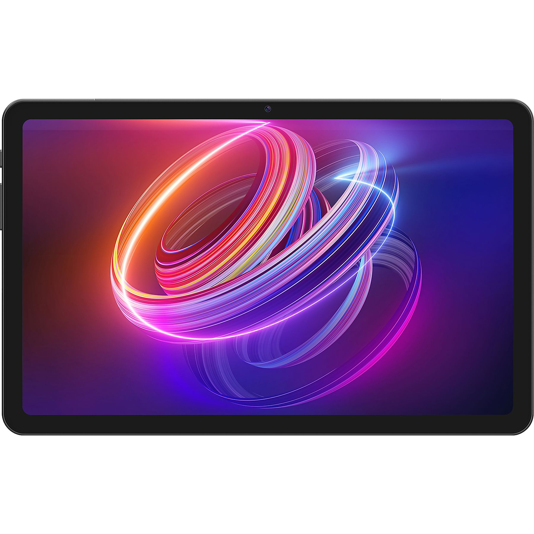 Ekranında soyut, renkli bir girdap gösteren tablet.