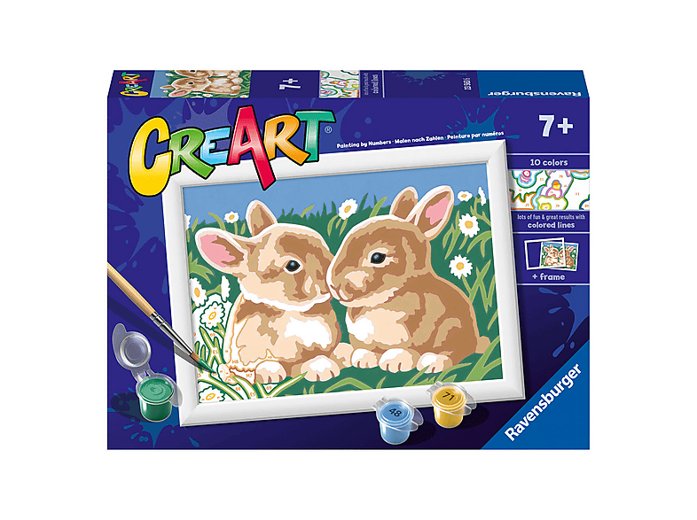 Juego De Pintura Por Números Ravensburger – Conejito Flecki, Cuadro Infantil Con Pincel Y Guía De Colores, Edad Recomendada +7 Años
