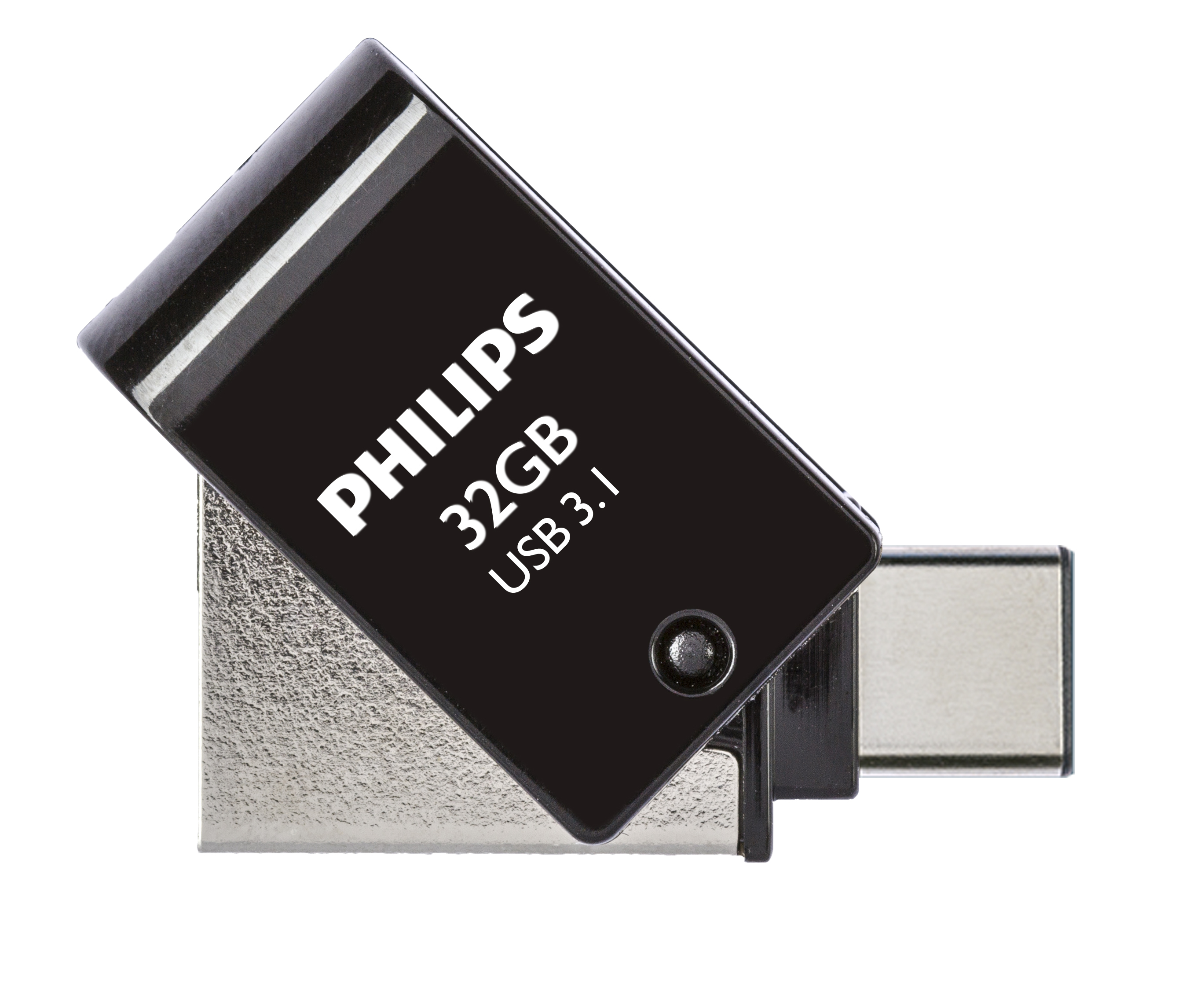 Una chiavetta USB Philips nera da 32GB USB 3.1.