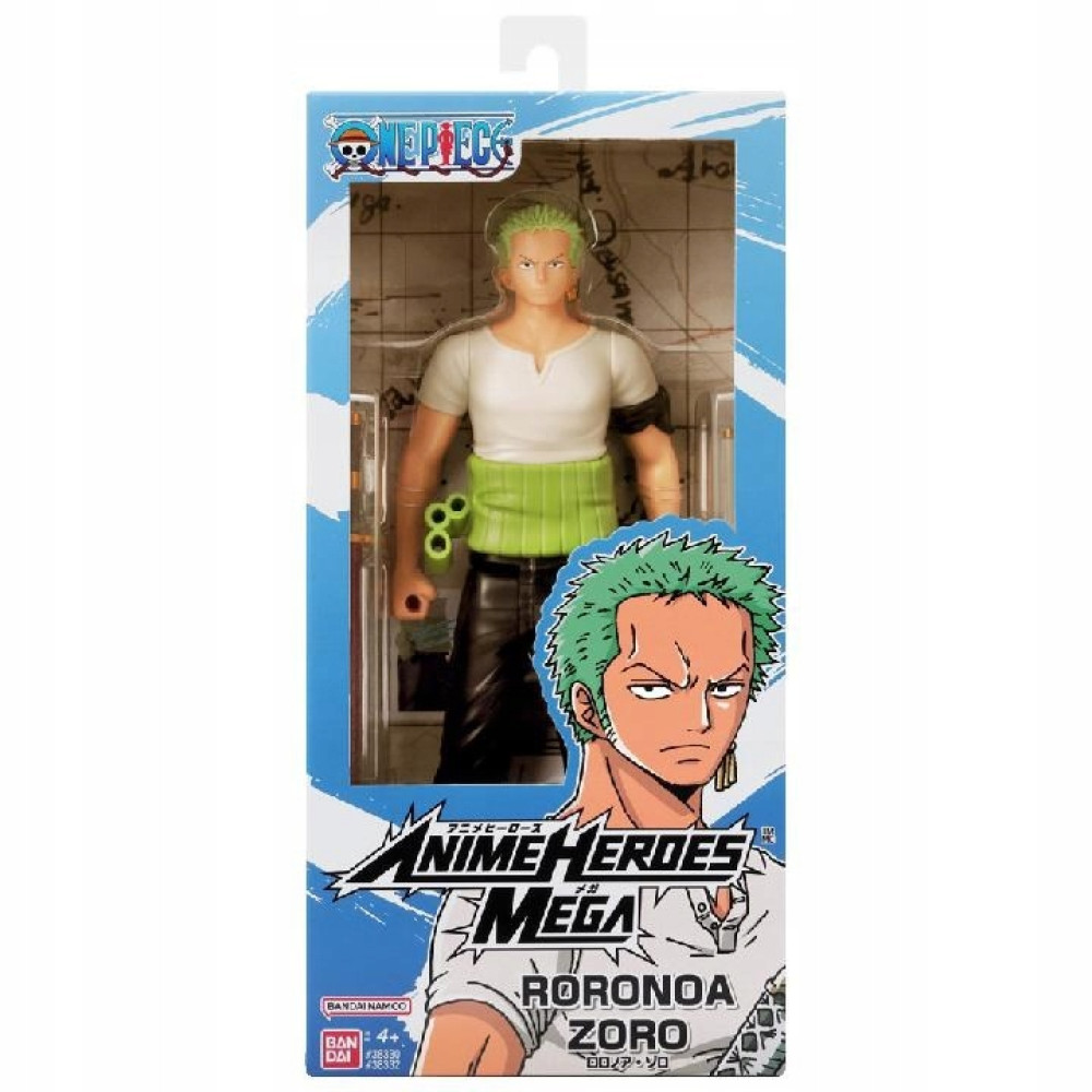 Figurka akcji Roronoa Zoro z One Piece w opakowaniu.