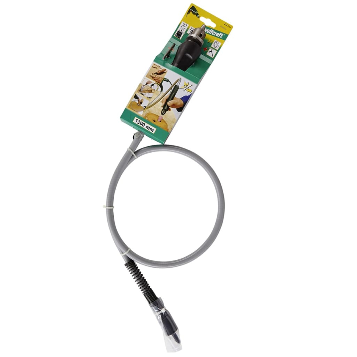 Manguera flexible de extensión para herramientas, 1300 mm de largo, empaquetada.