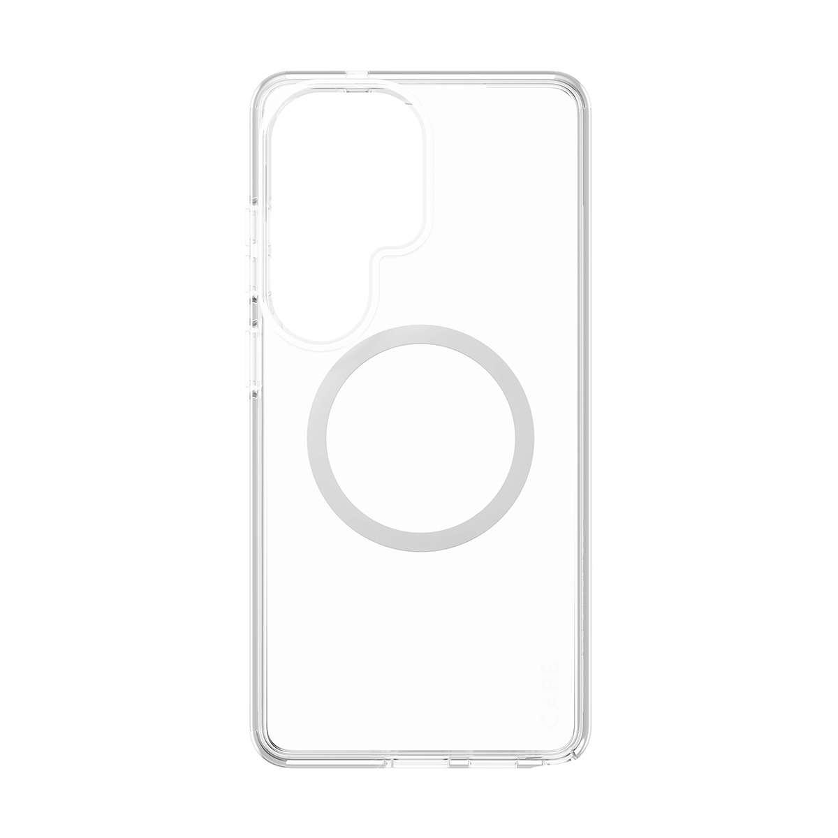 Kablosuz şarj için manyetik halkalı şeffaf telefon kılıfı.