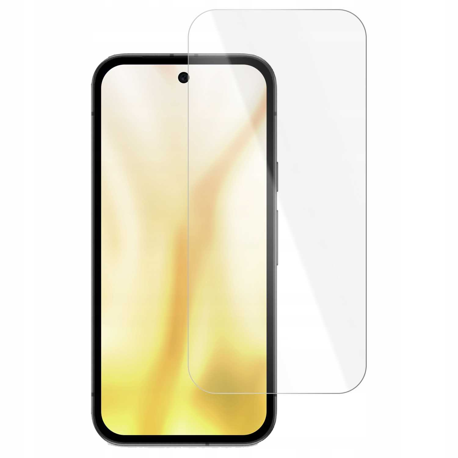 Smartfon z osłoną ekranu. Białe tło.
