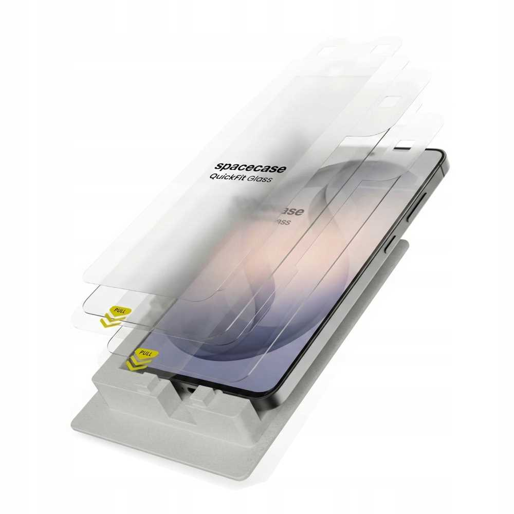 Folia ochronna na ekran smartfona, leżąca na szarym uchwycie.