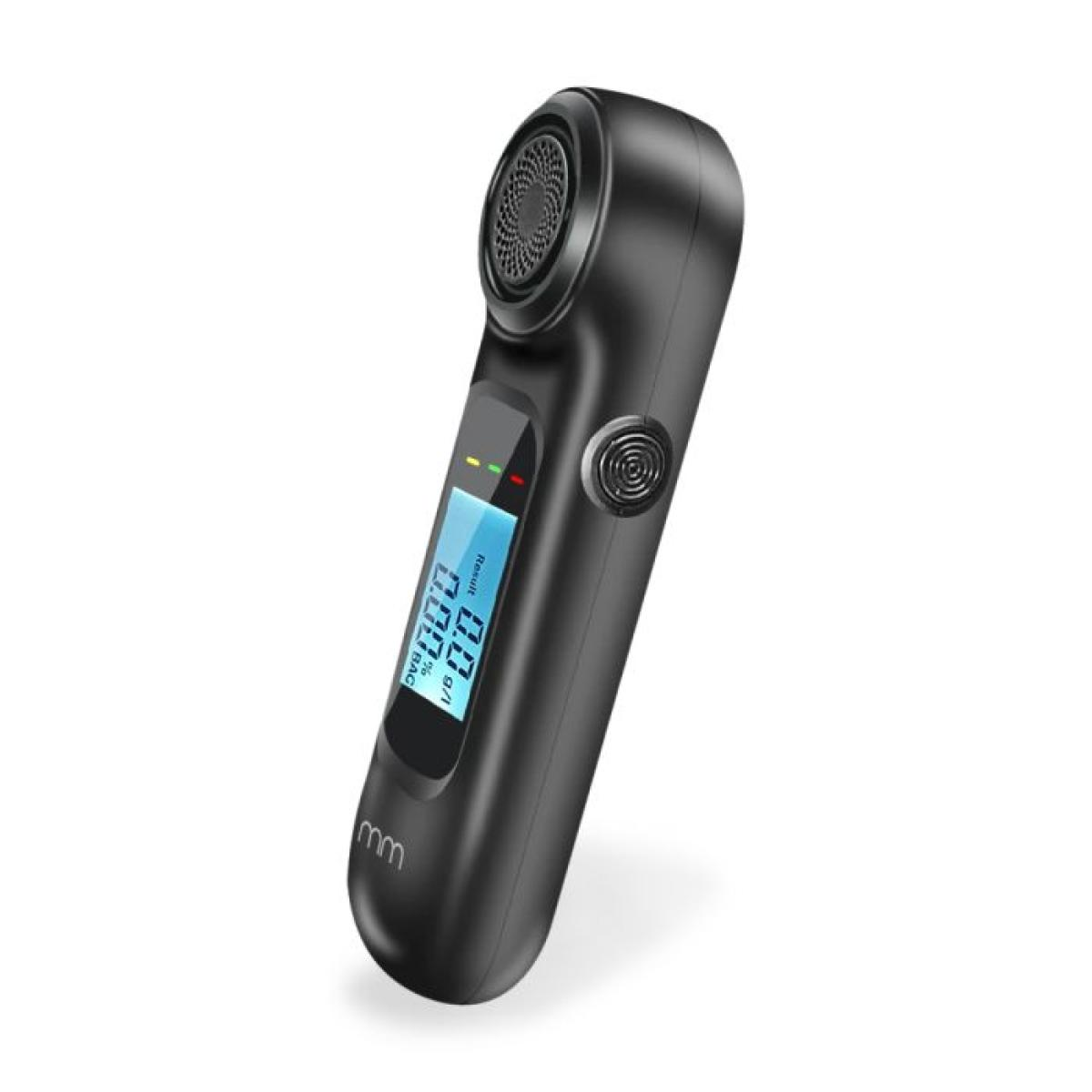 Black digital alcohol tester displaying 0.00 result with a circular grill.