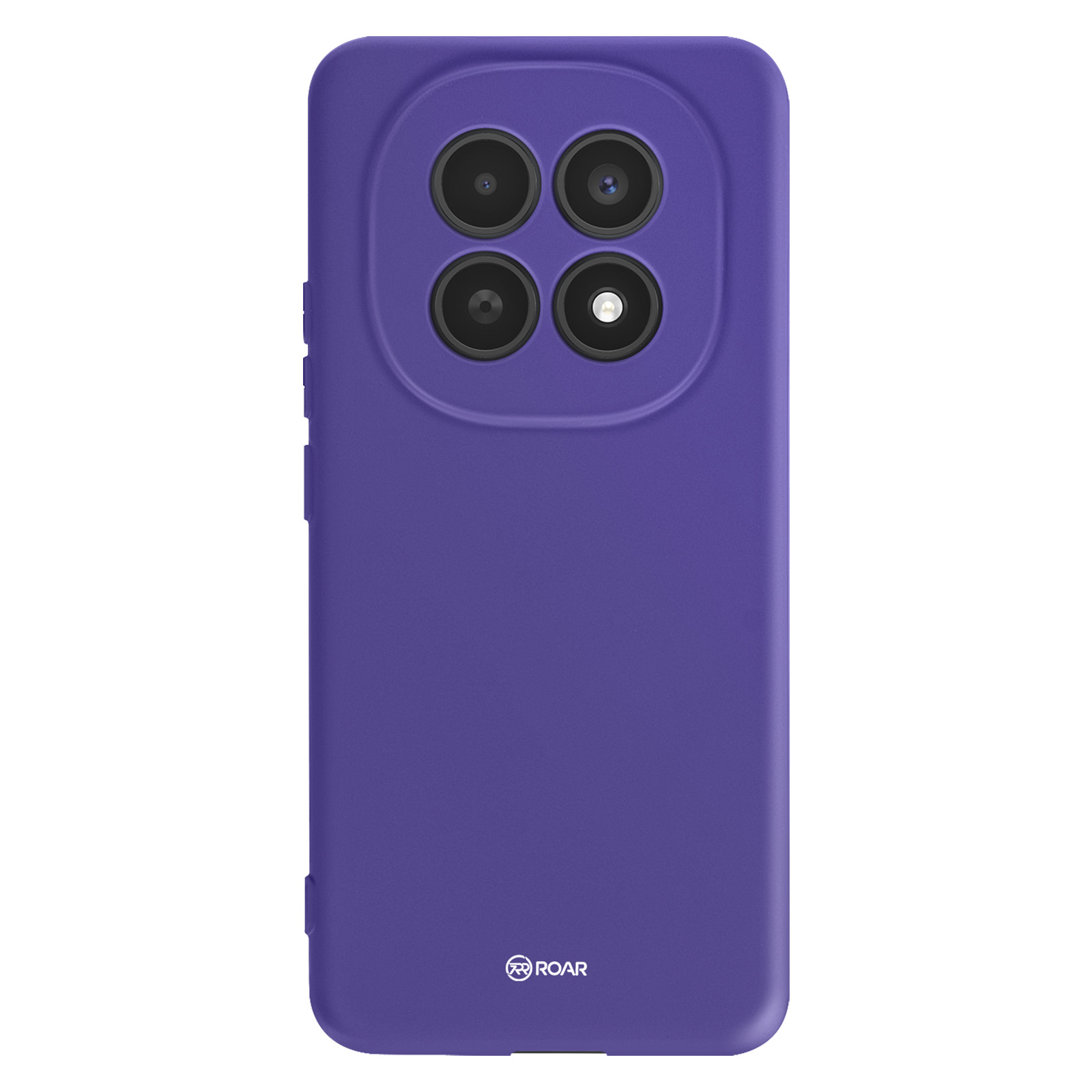 Custodia viola per telefono con quattro fotocamere e logo ROAR.