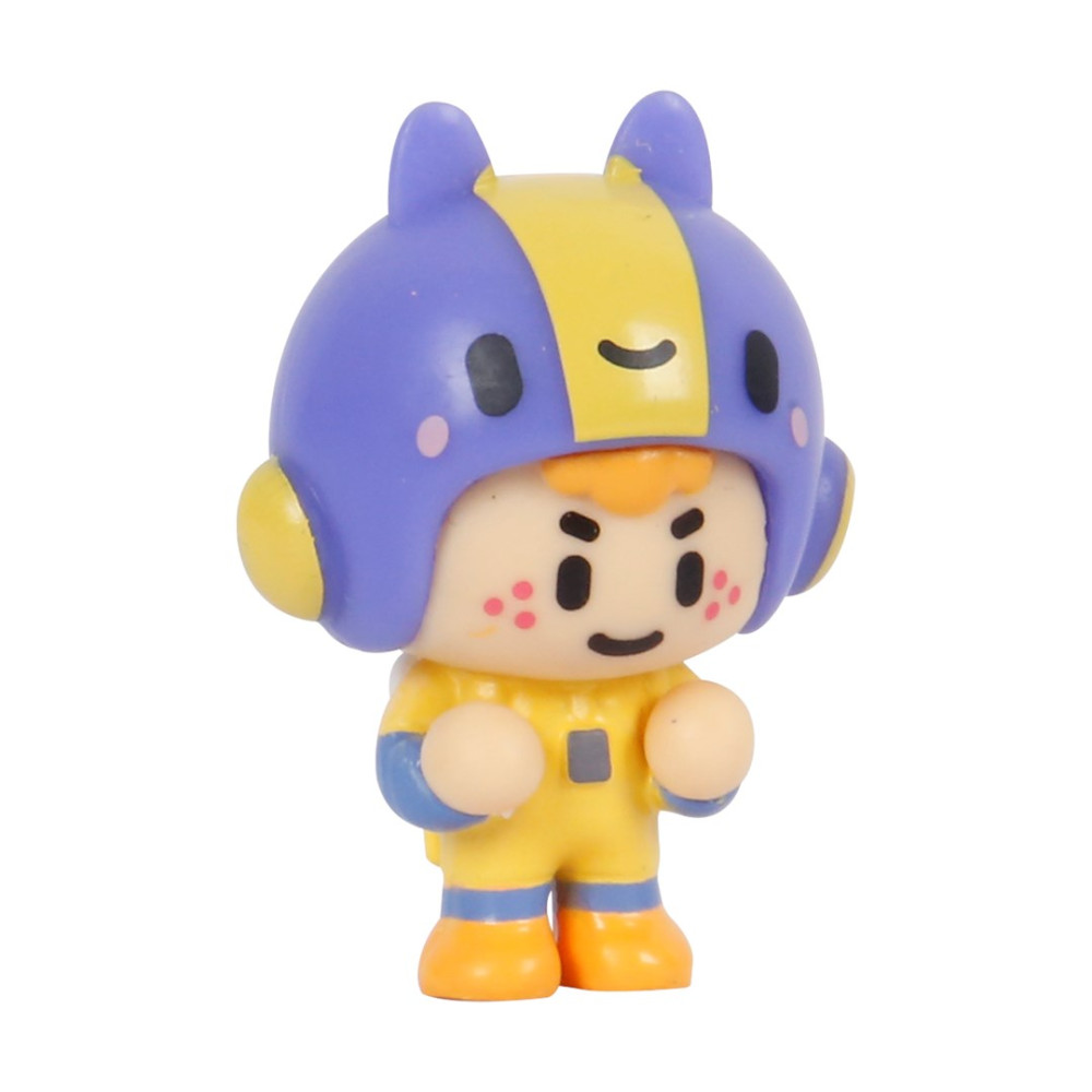 Fioletowo-żółta postać w kasku i żółtym stroju.