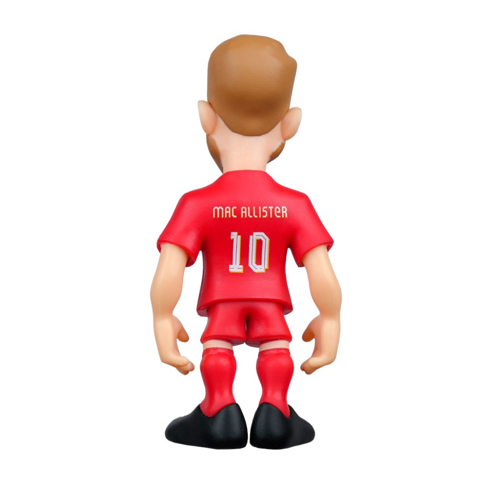 Widok z tyłu czerwonej figurki piłkarskiej z numerem 10 i nazwiskiem Mac Allister.