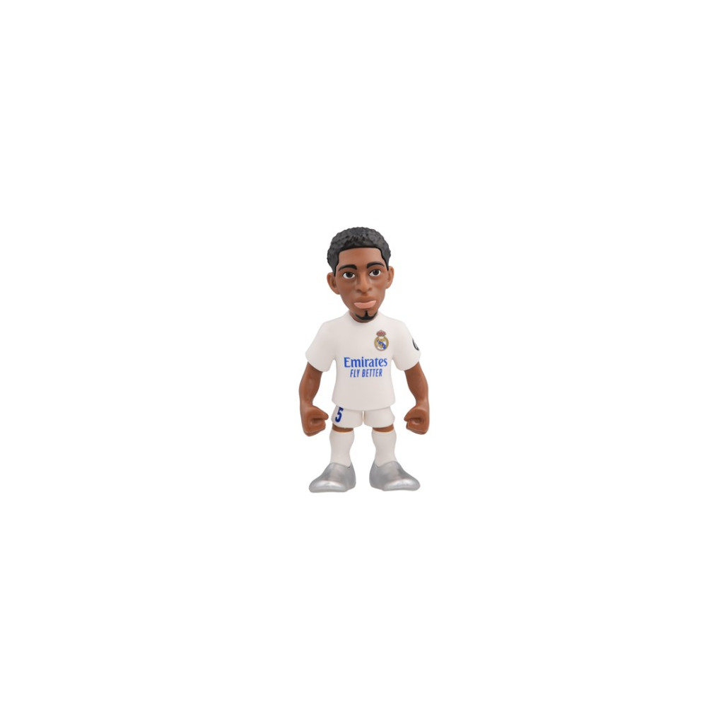 Figura estilizada de futbolista con camiseta blanca y logo "Emirates Fly Better".