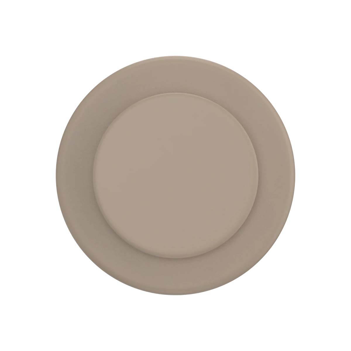 Due cerchi concentrici, un anello taupe più grande con un cerchio centrale più piccolo.