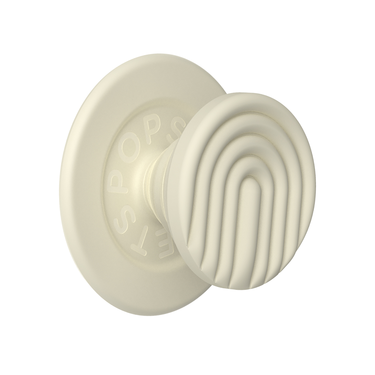 Un PopSocket color crema con motivo arcobaleno sulla parte superiore.