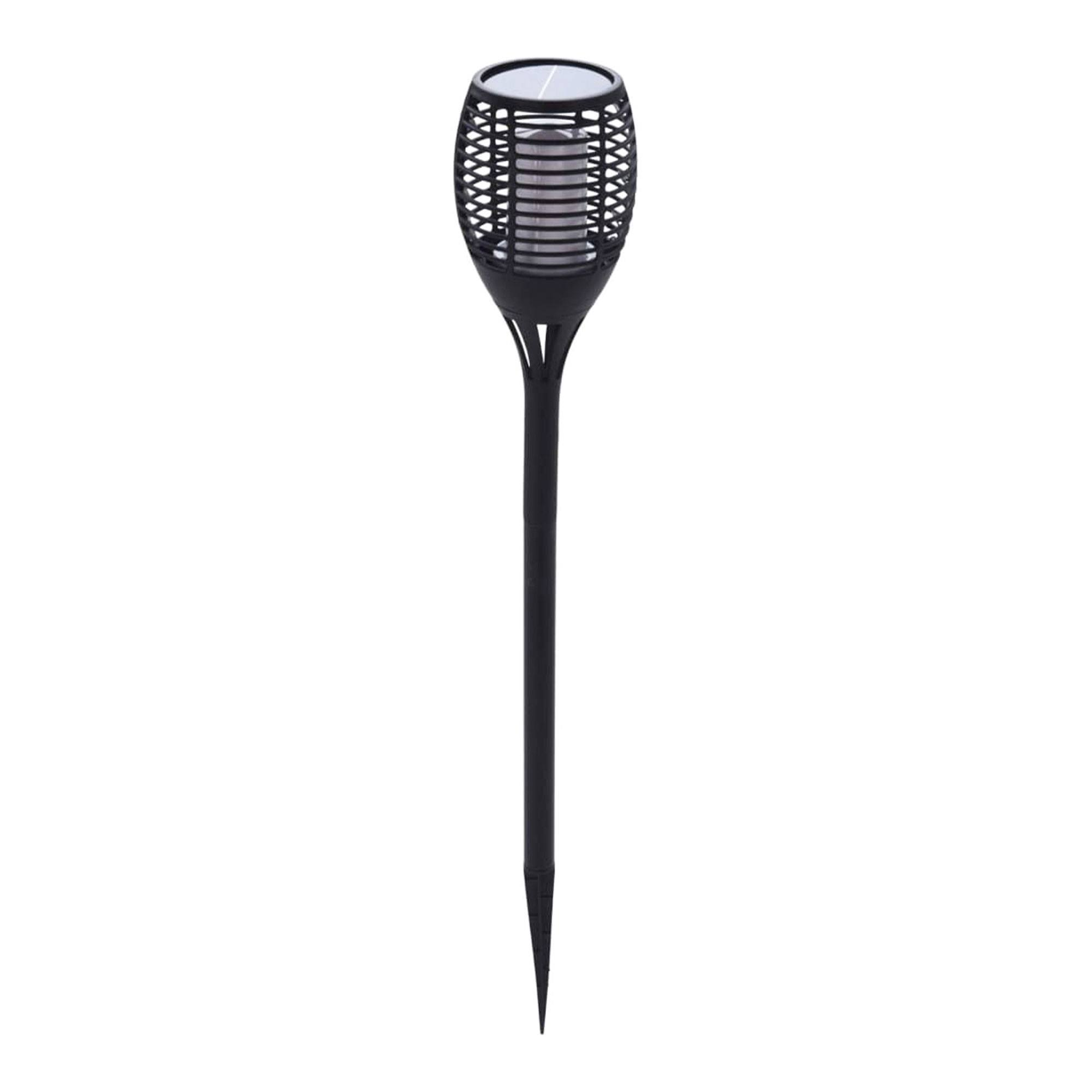 Luz solar negra para jardín en forma de llama con estaca.