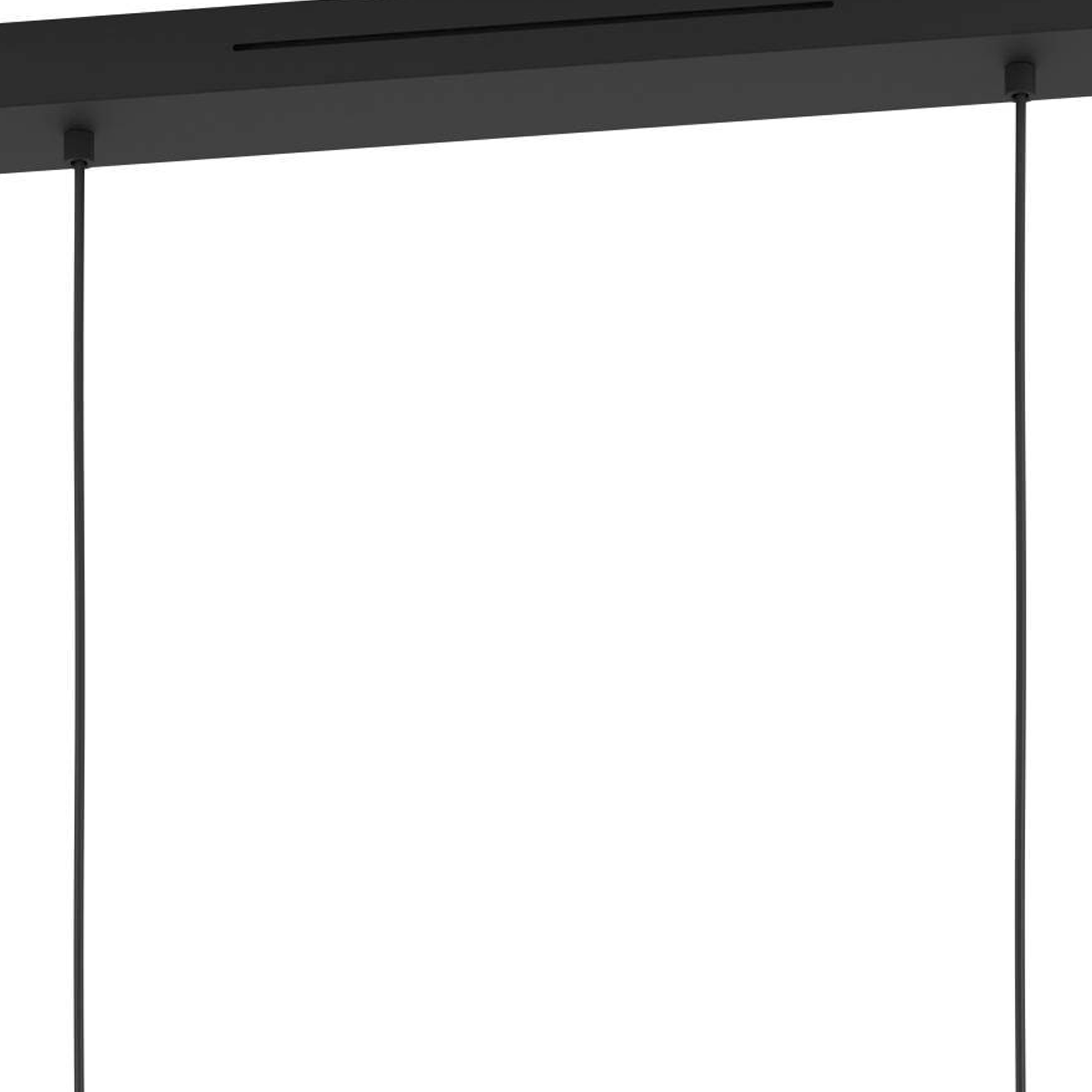 Base de luminaire noire avec de fins cordons suspendus.
