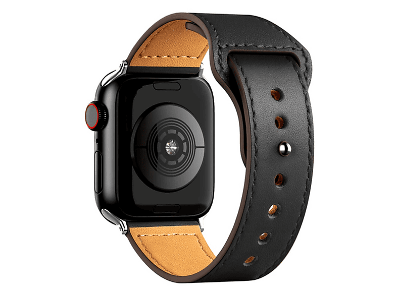NEWFACE KR415 Luaz Apple Watch Uyumlu 38/40/41 MM Deri Akıllı Saat Kordonu Siyah