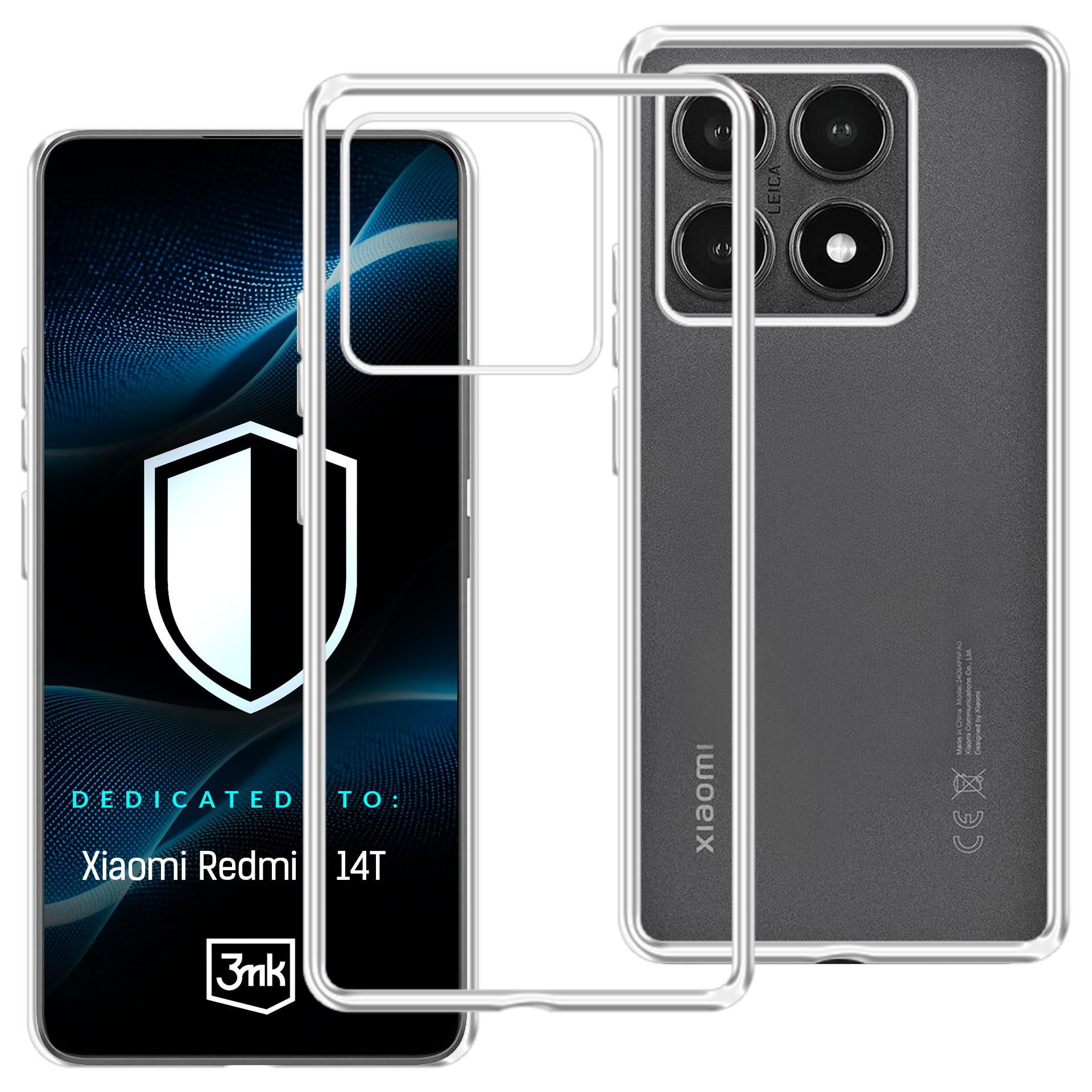 Przezroczyste etui na telefon Xiaomi Redmi 14T z aparatem.