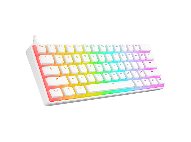 RAMPAGE KB-R135 Parvus RGB Puding Tuşlu Kablolu Oyuncu Klavyesi Beyaz