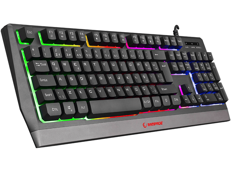 RAMPAGE KB-R52 Style Q Rainbow Aydınlatmalı Kablolu Oyuncu Klavyesi Siyah