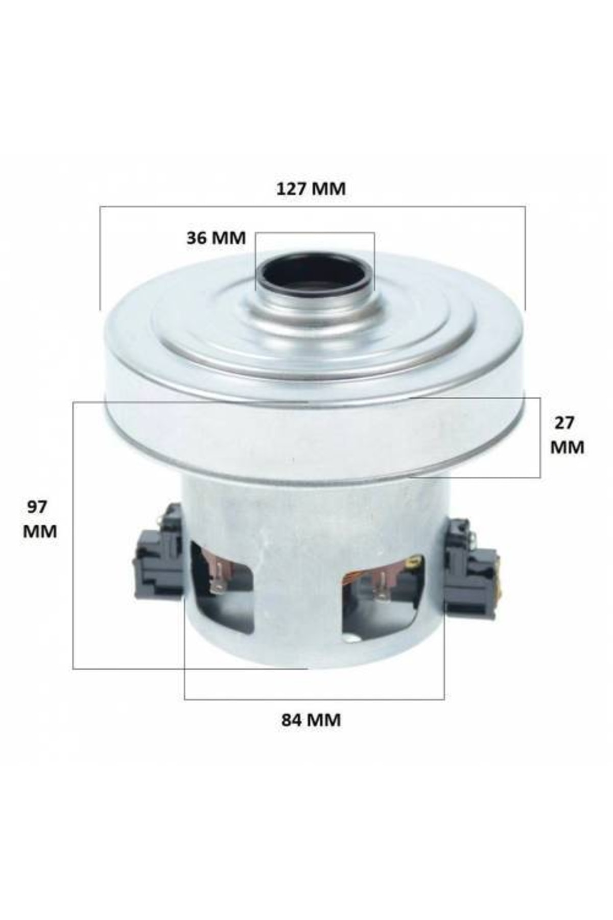 Motor boyutları: 127mm, 36mm, 97mm, 27mm, 84mm.
