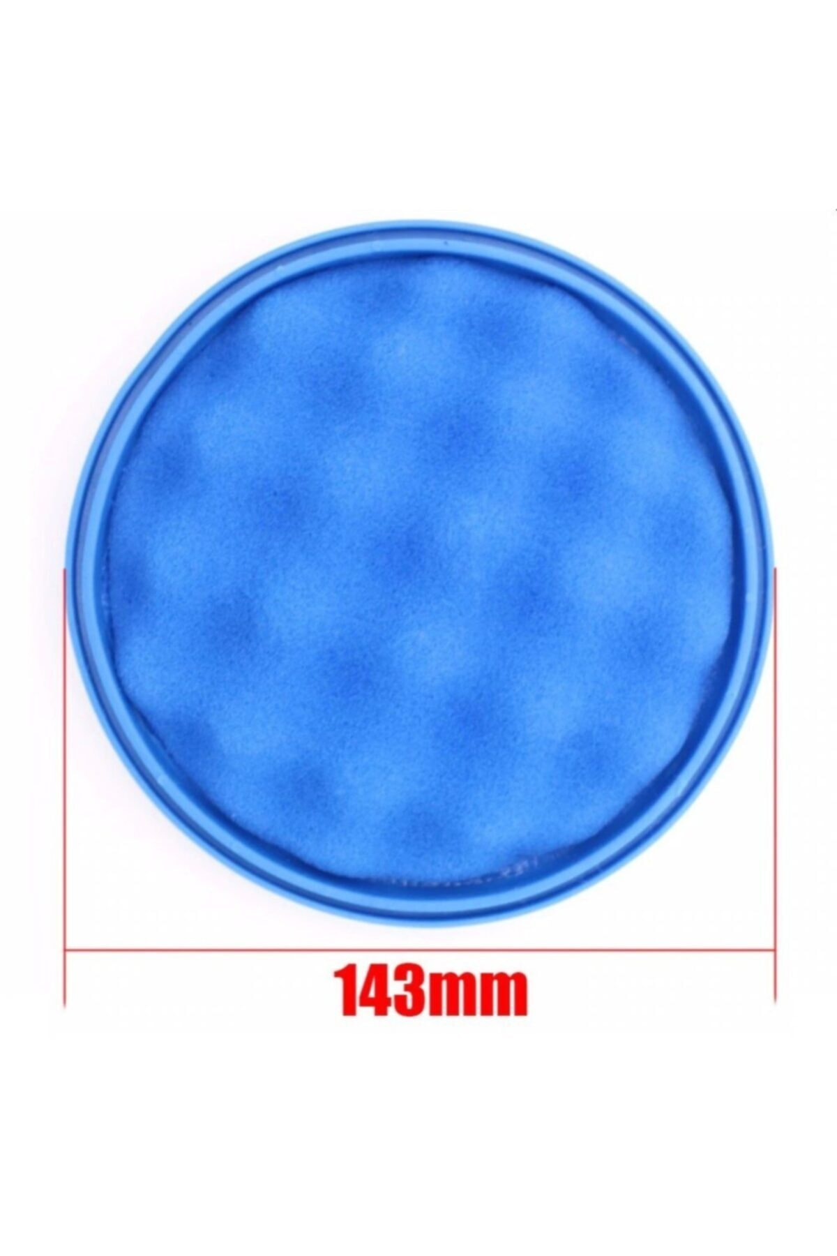 143 mm ölçü çizgili mavi yuvarlak sünger filtre.