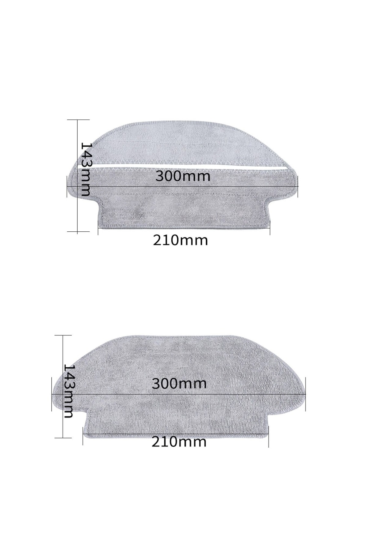 Boyutları belirtilmiş gri paspas başlıkları: 300x210mm ve 143mm yükseklik.