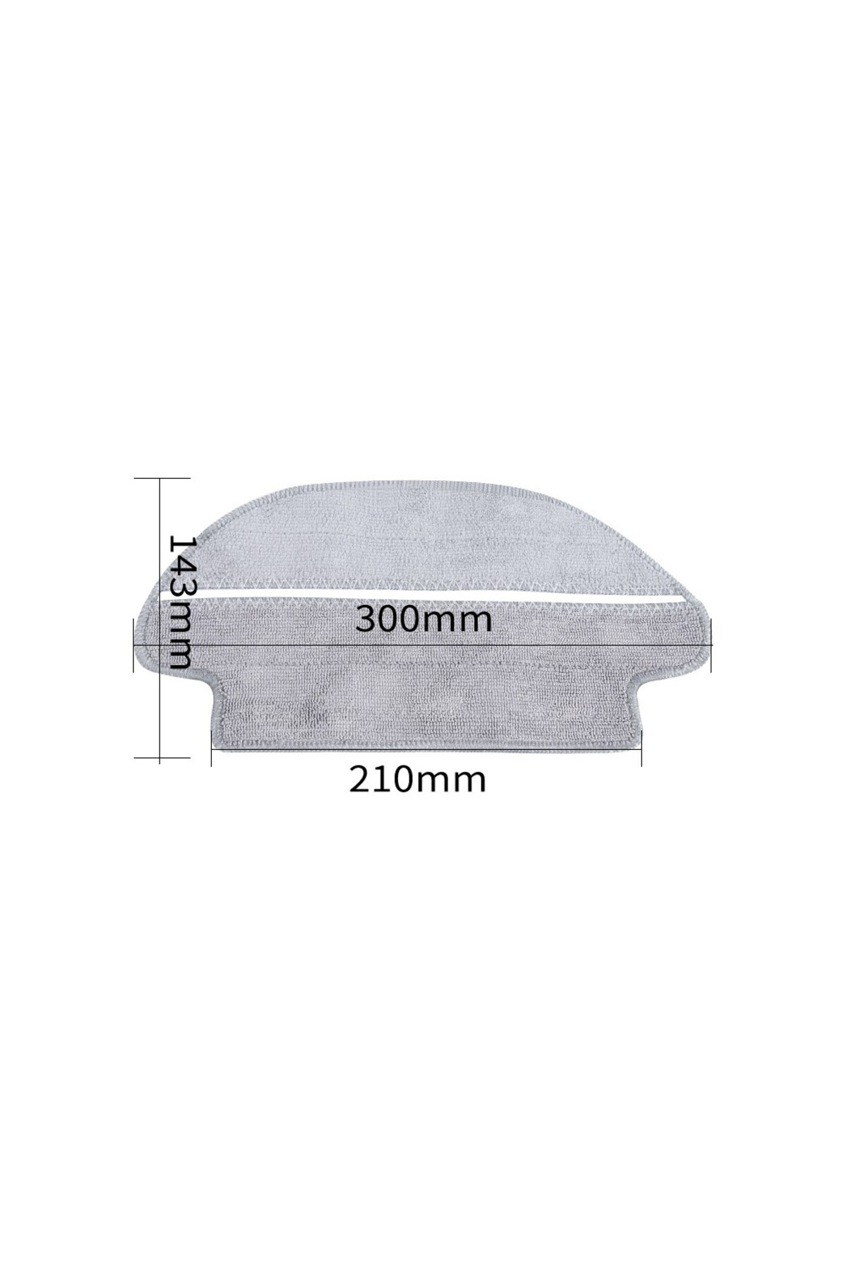 Gri paspas pedi, 300mm x 143mm ve 210mm boyutlarında.