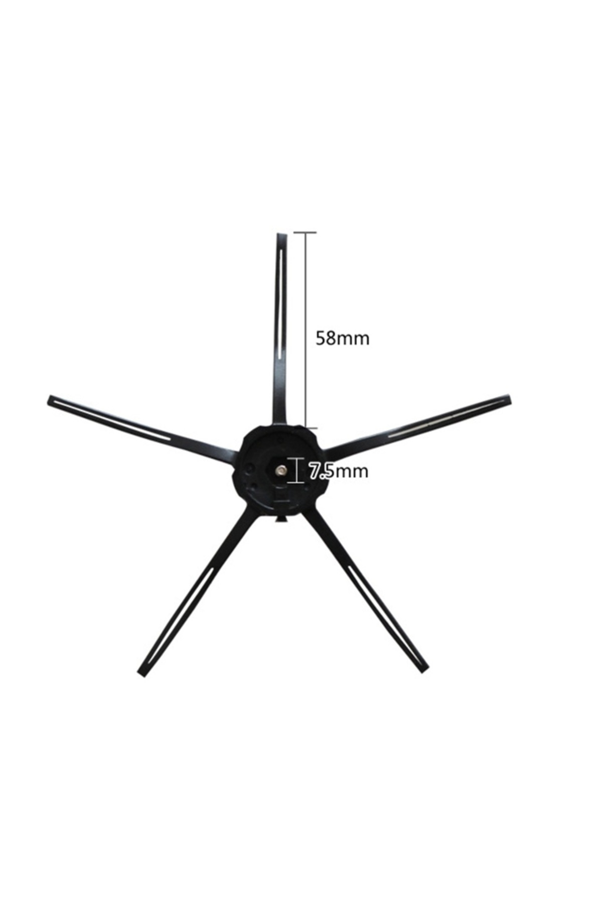 58mm ve 7,5mm boyutlarında siyah yıldız fırça.