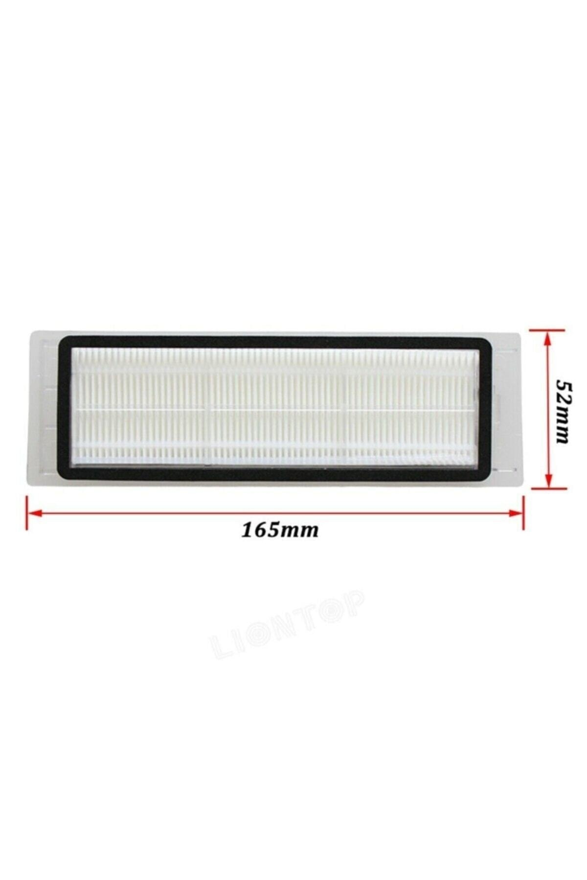 Robot süpürge için beyaz ve siyah HEPA filtre, boyutları 165x52mm.
