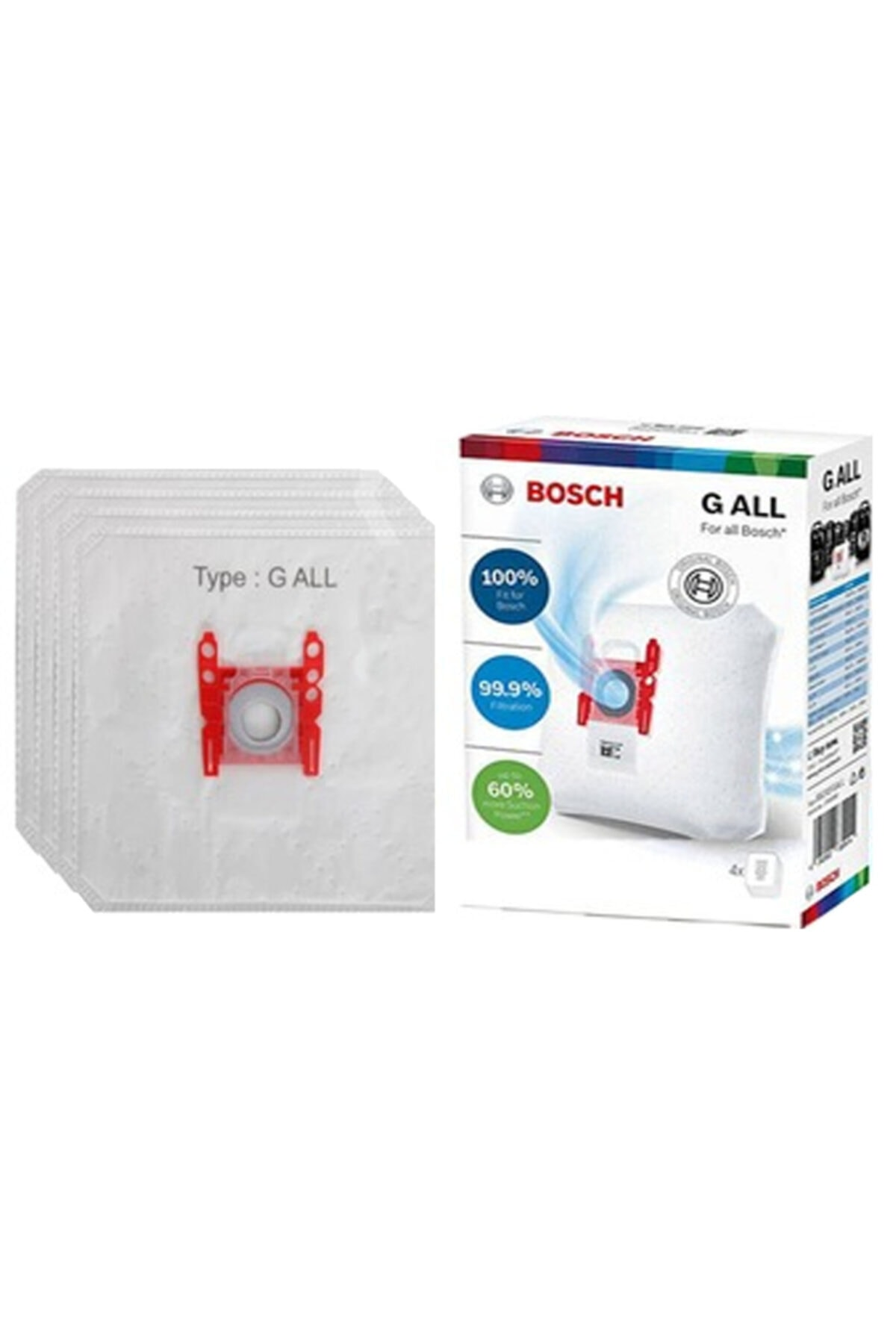 Bosch süpürge torbaları G ALL tipi, kutuda dört adet.