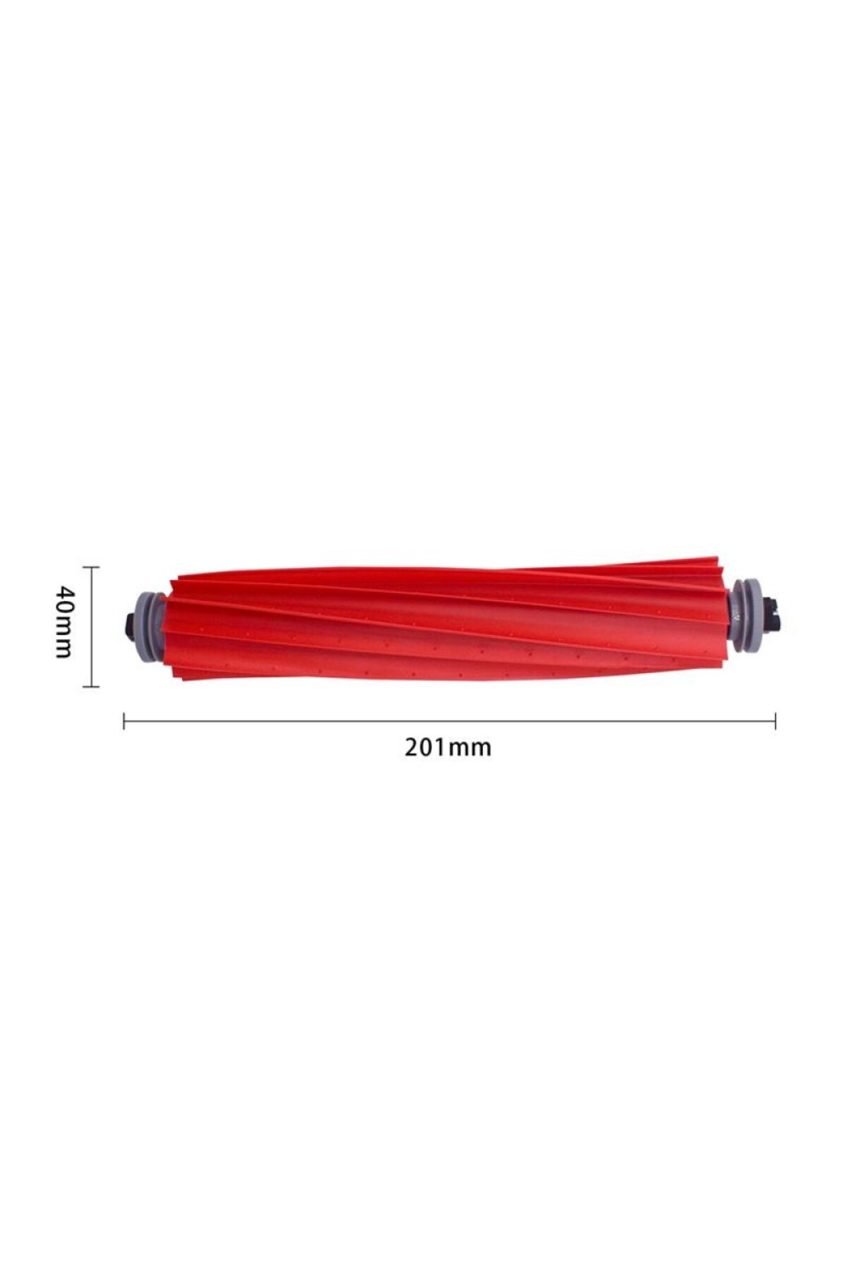 Kırmızı fırça rulosu, 201mm uzunluk, 40mm genişlik.