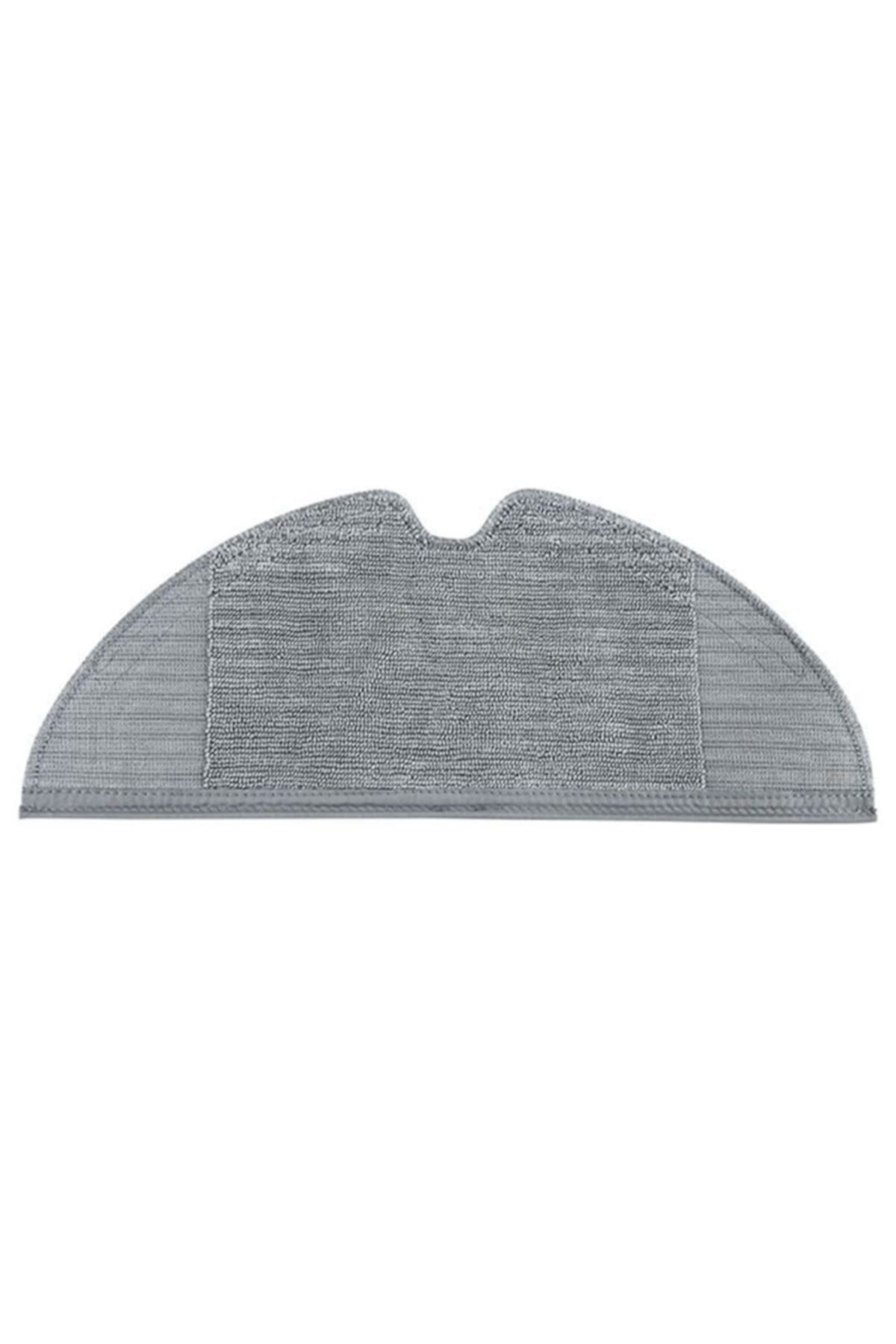 Üstte girintili, kavisli kenarlı gri mikrofiber bez.